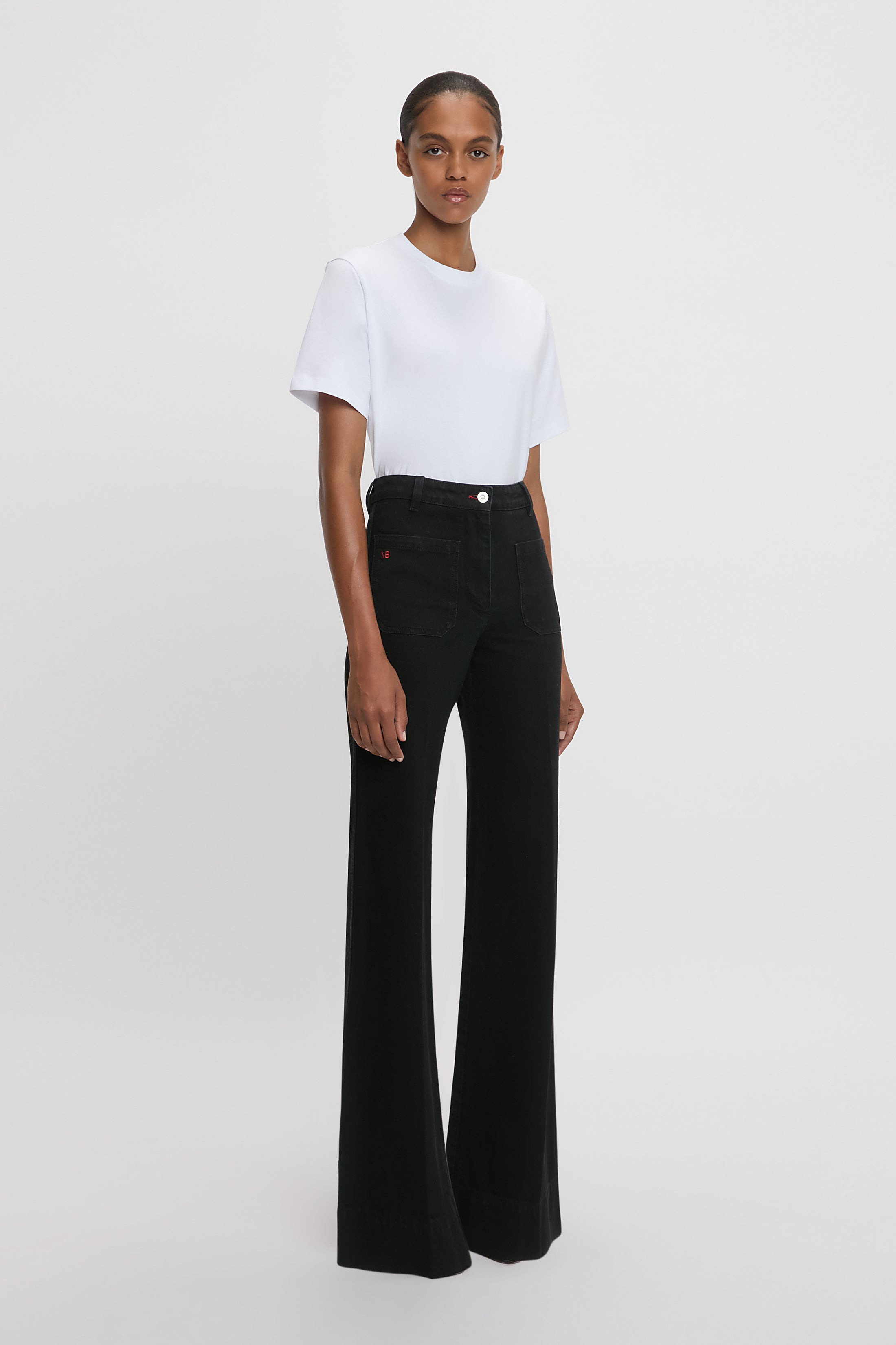 Alina High Waisted Stretch Jean In Washed Black - 3