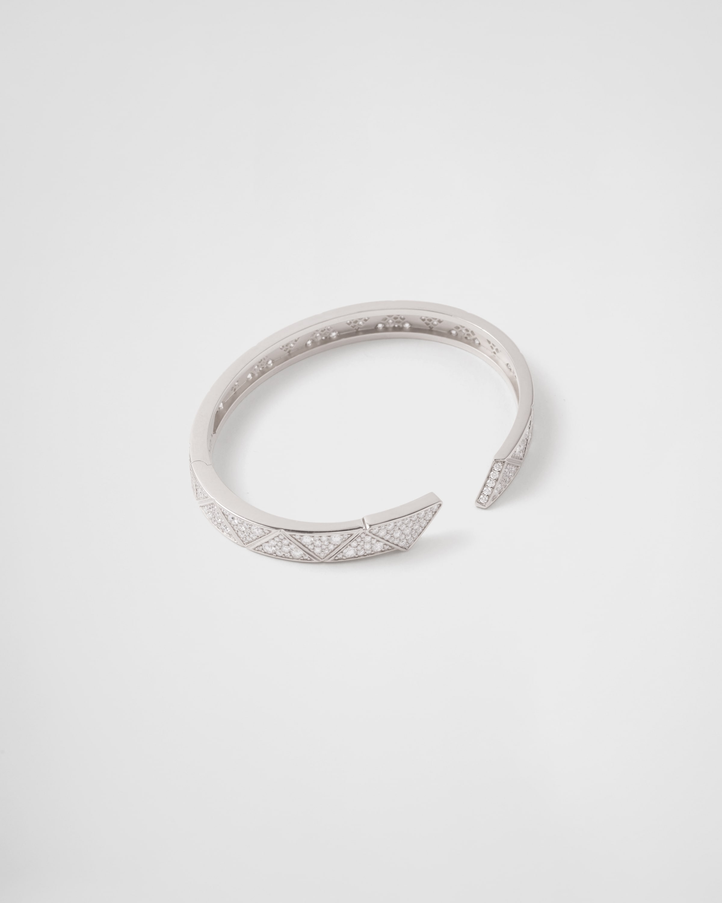 Prada Eternal Gold bangle bracelet in white gold with pavé diamonds