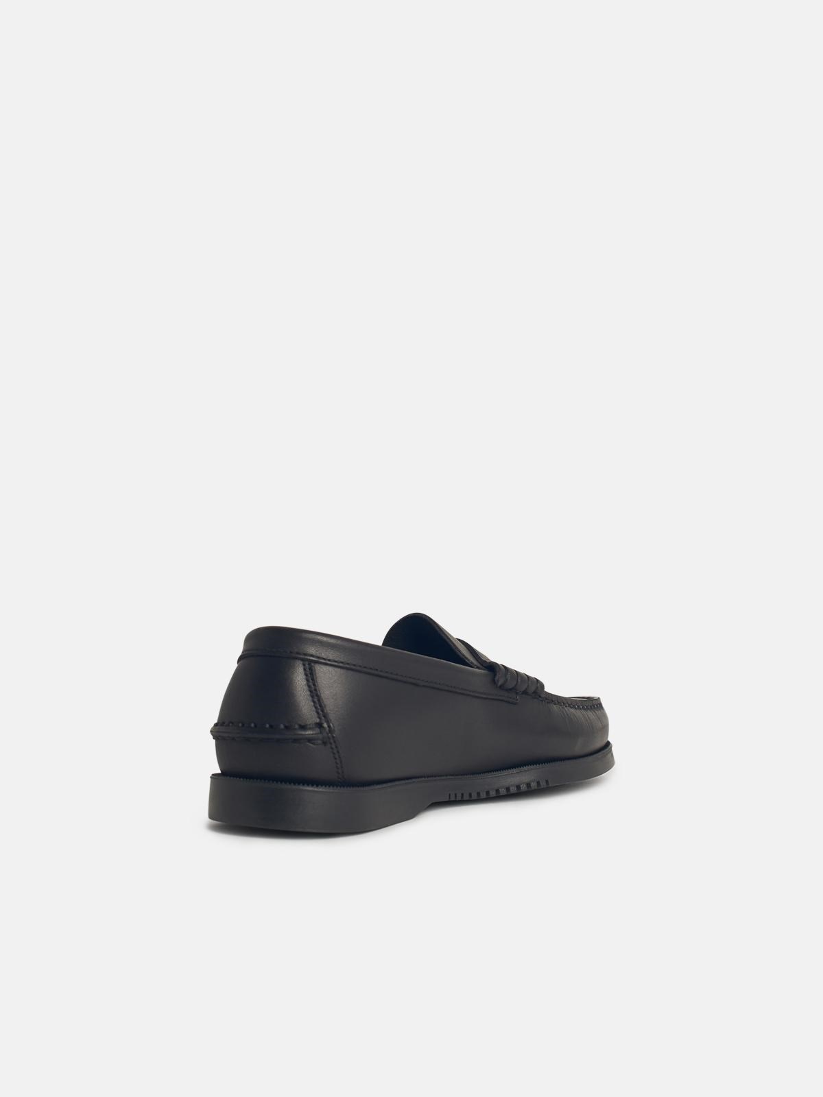 'CORAUX' BLACK LEATHER LOAFERS - 3