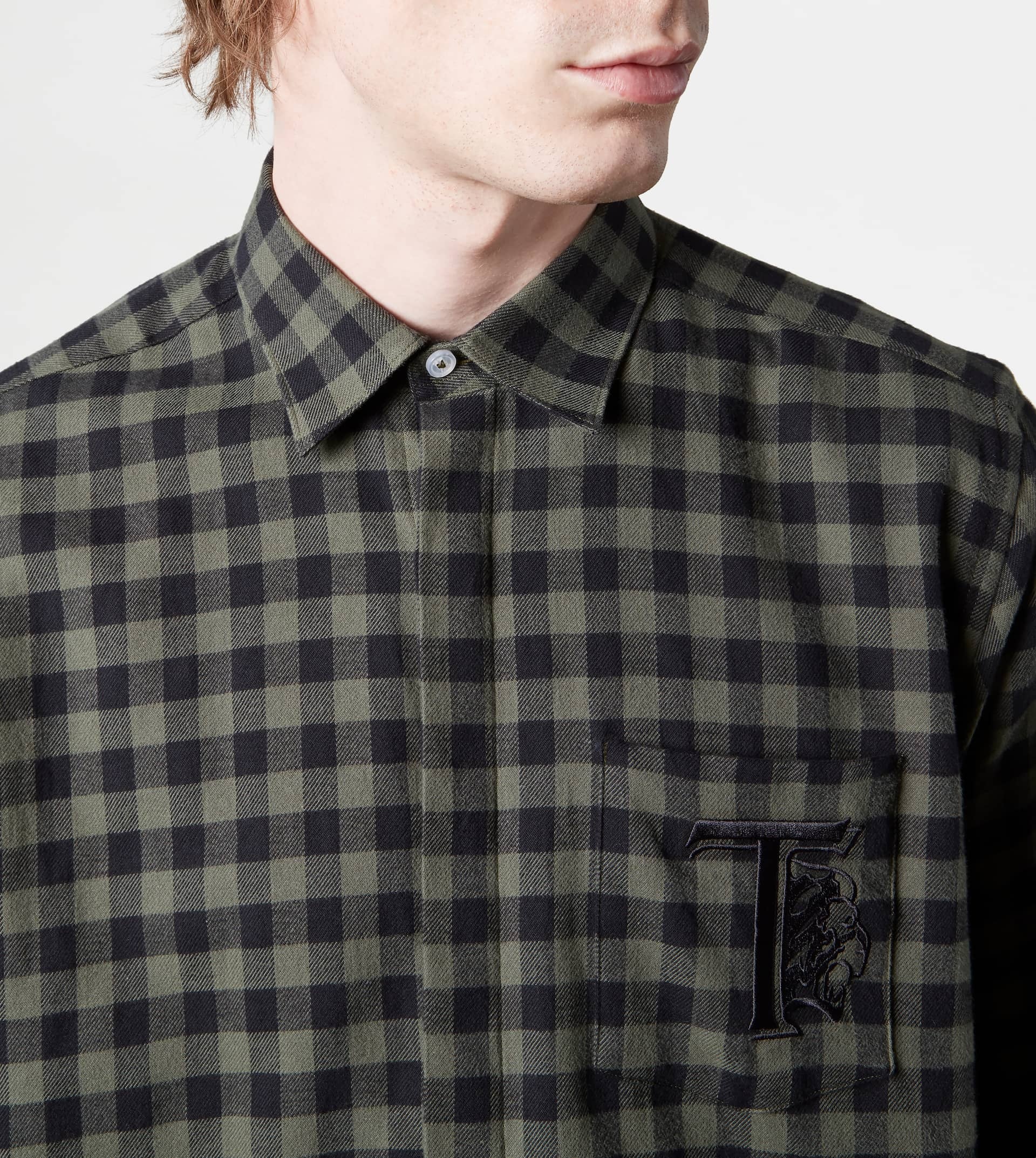 SHIRT IN VICHY FLANNEL - GREEN, BLACK - 5