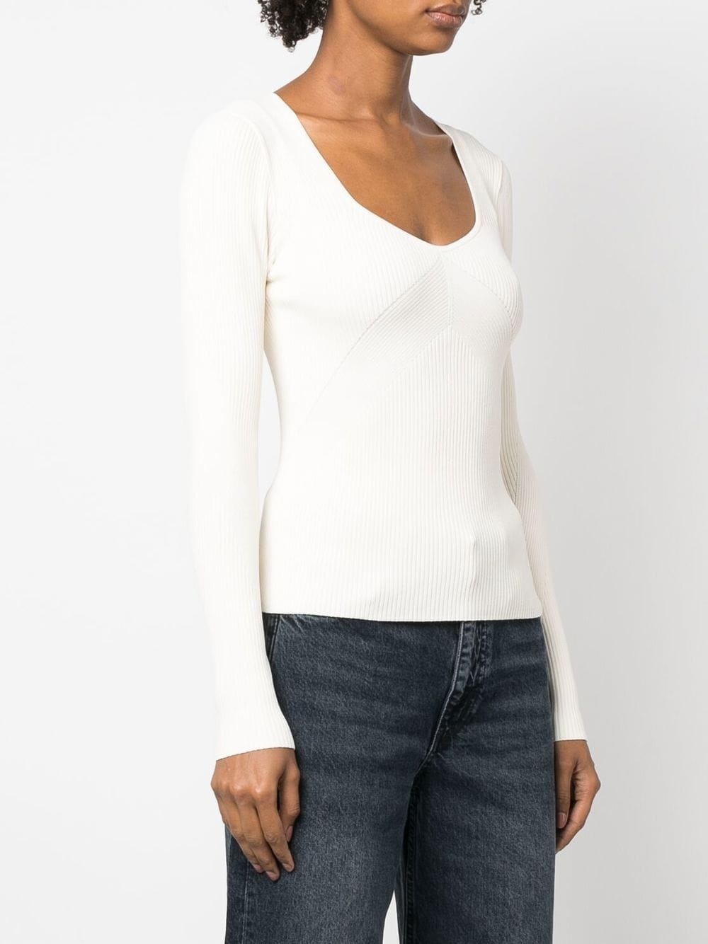 V-neck long-sleeved T-shirt - 3