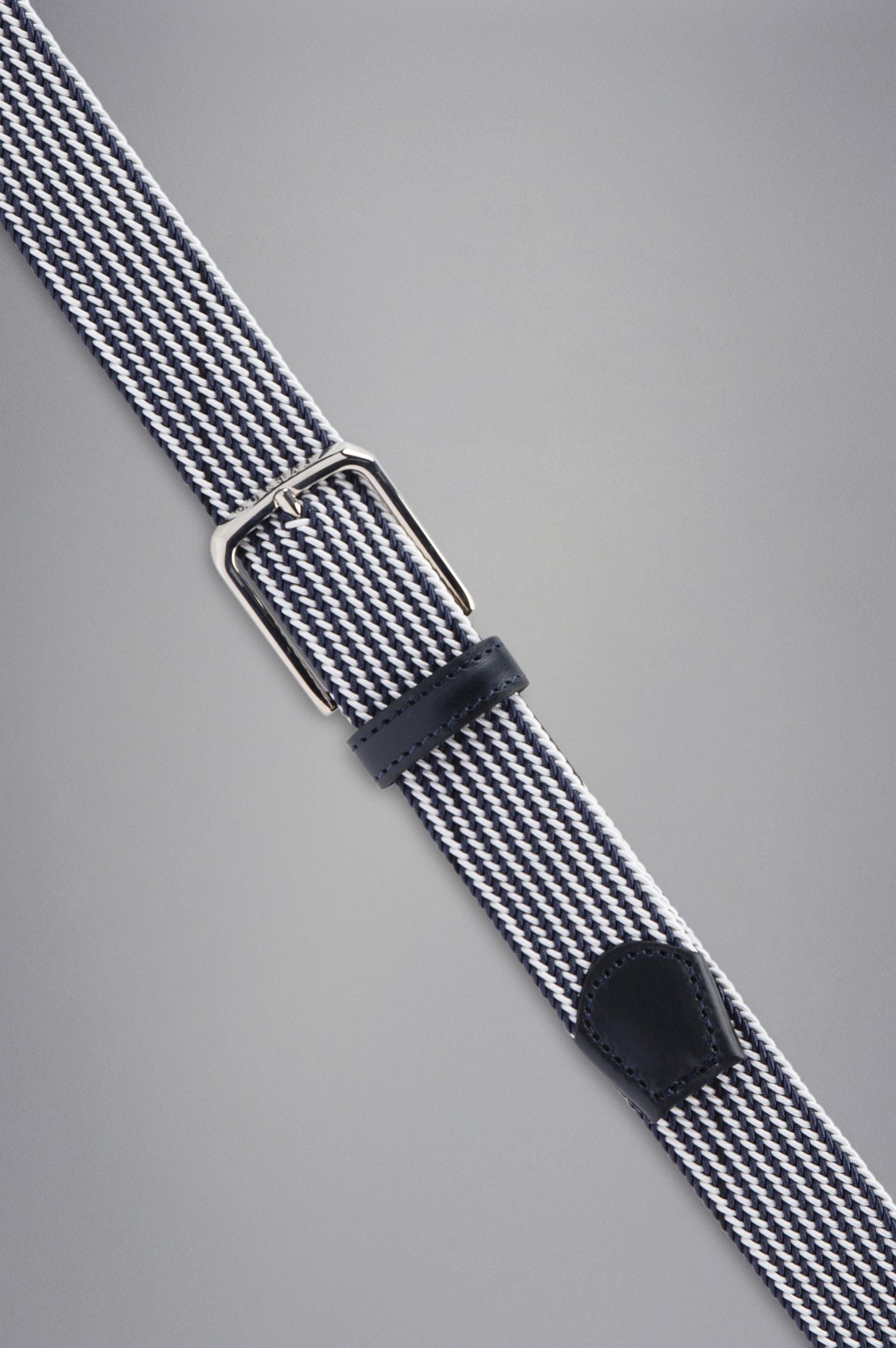 LEATHER TRIMMED WOVEN ELASTIC BELT - 2