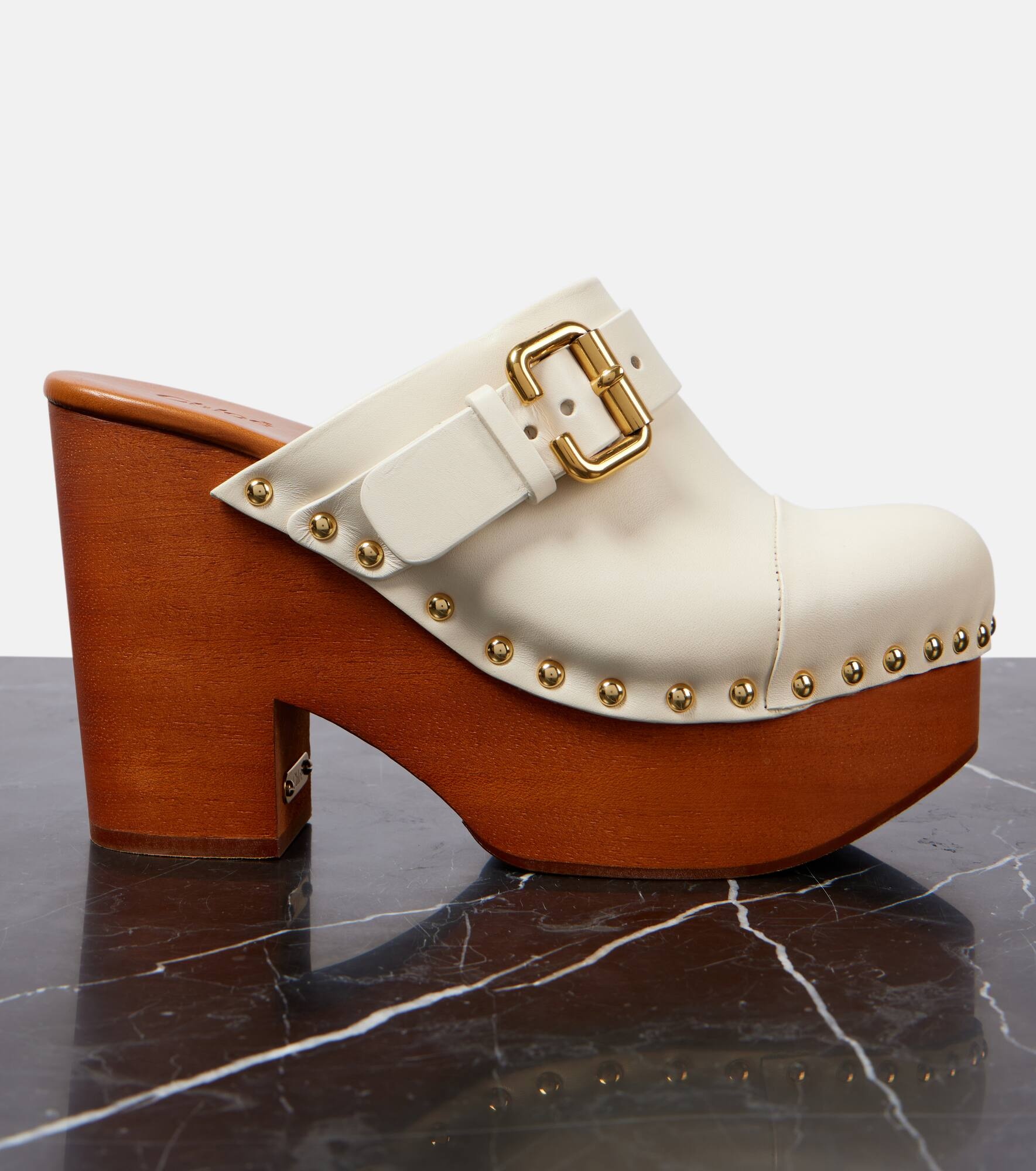 Jeannette studded leather clogs - 6