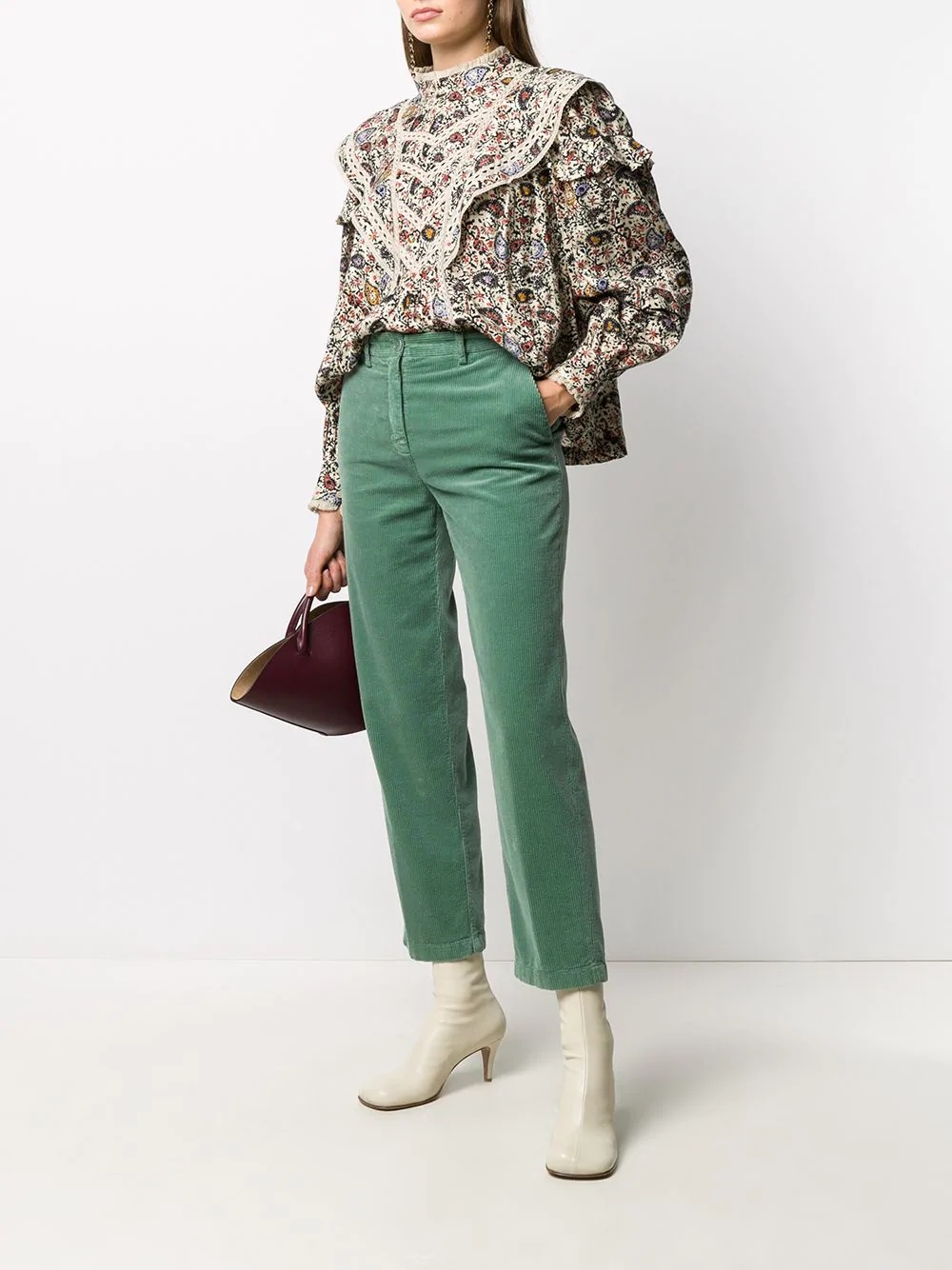 cropped corduroy trousers - 2