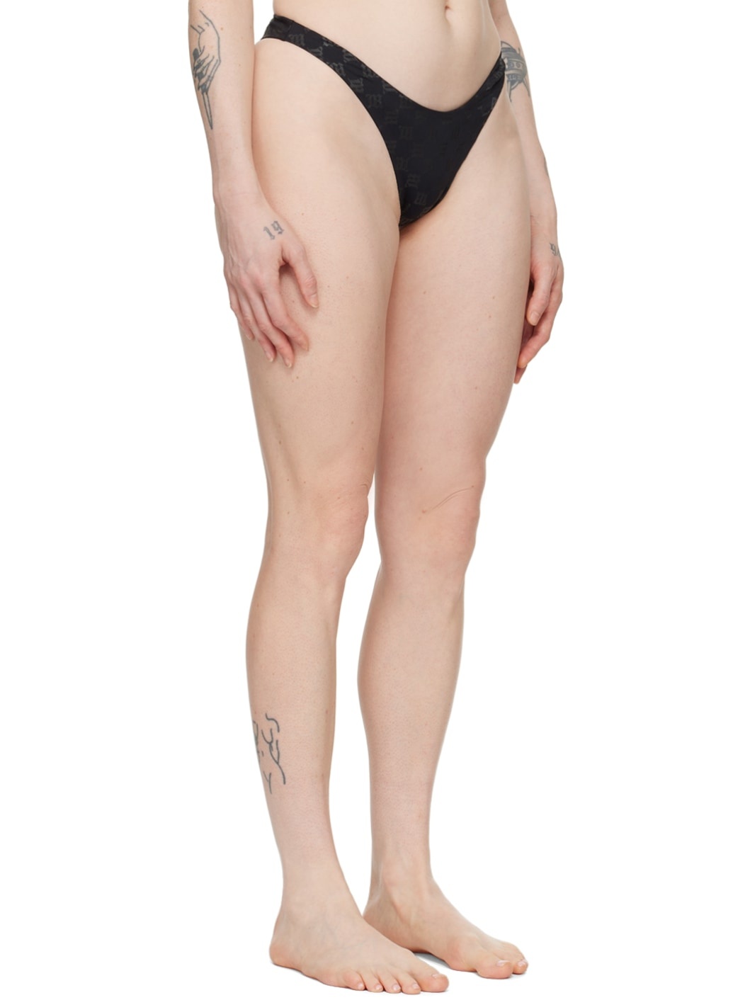 Black Monogram Bikini Bottom - 2