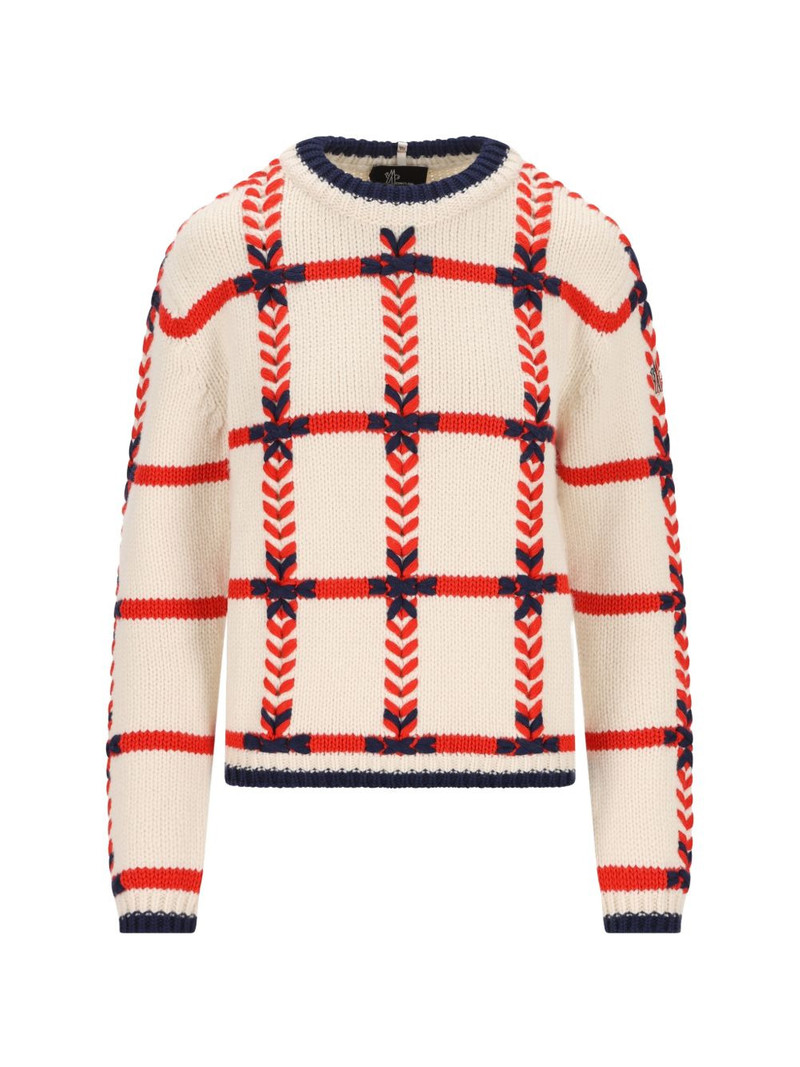 jacquard crew neck sweater 1