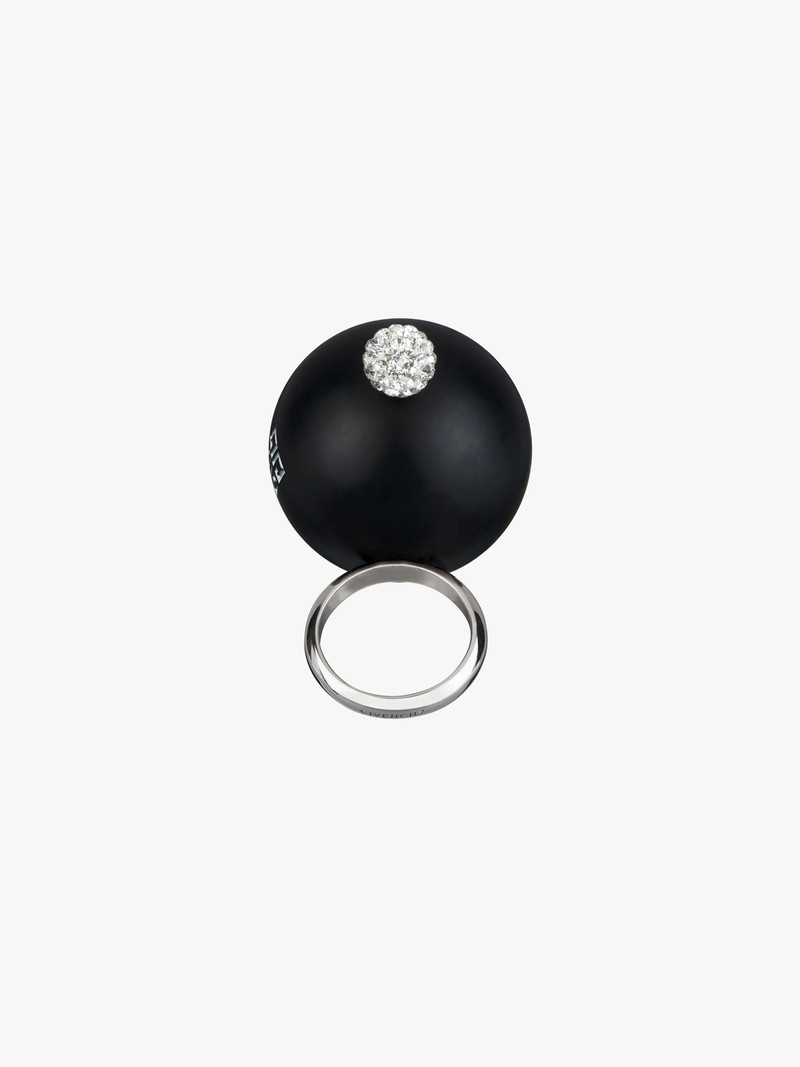 4G PEARL RING WITH CRYSTALS - 1