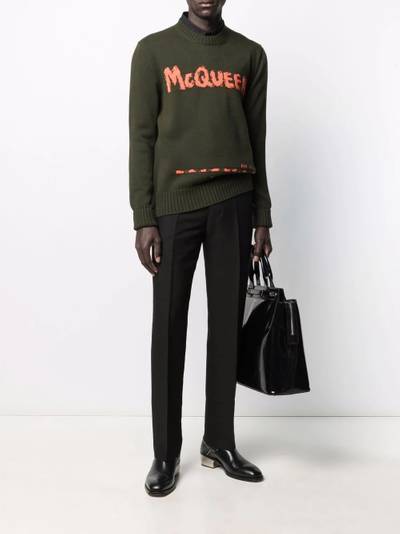 Alexander McQueen Graffiti intarsia-knit jumper outlook