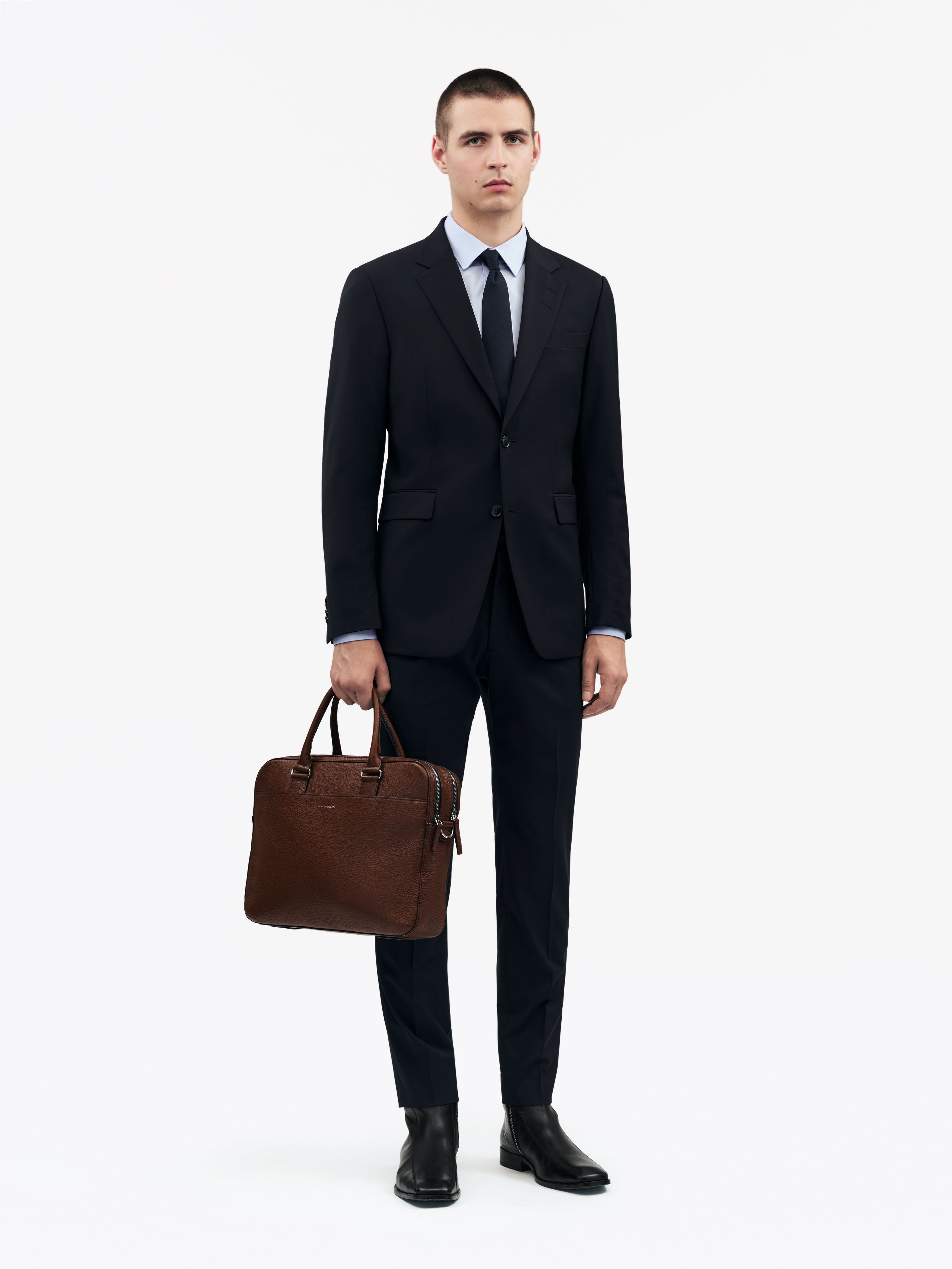 Burin Leather Briefcase - 4