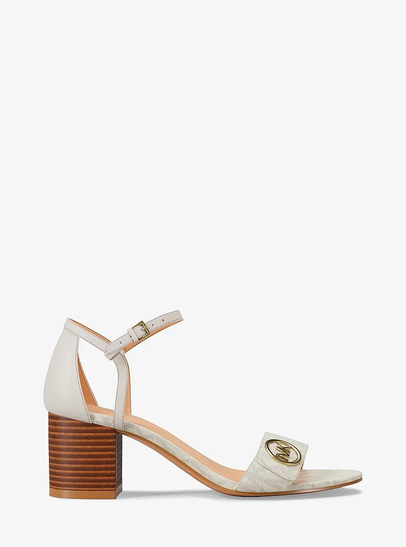 Hannah Signature Logo Block Heel Sandal - 1