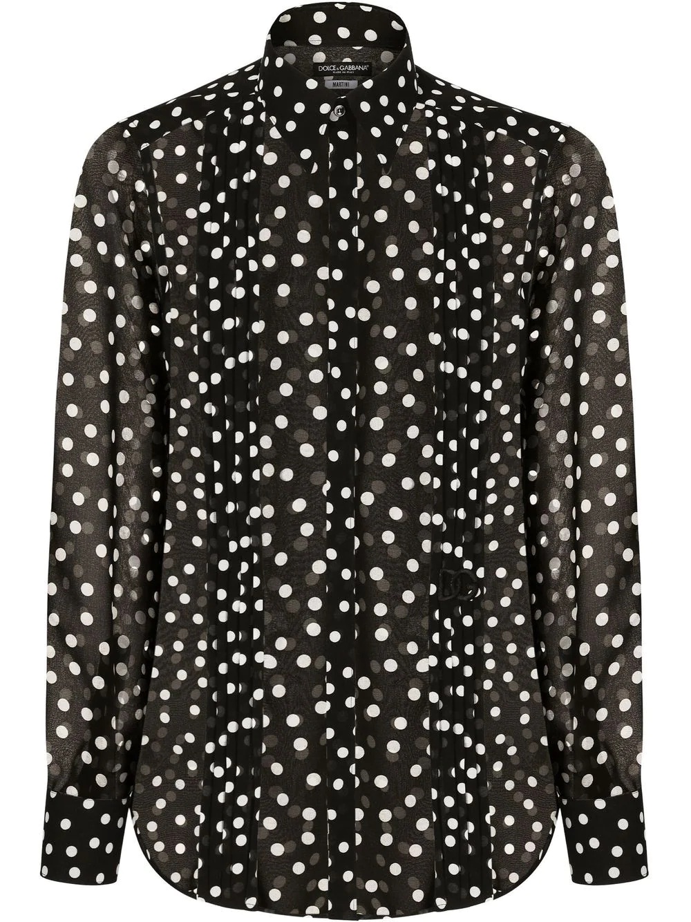 polka dot-print georgette shirt - 1