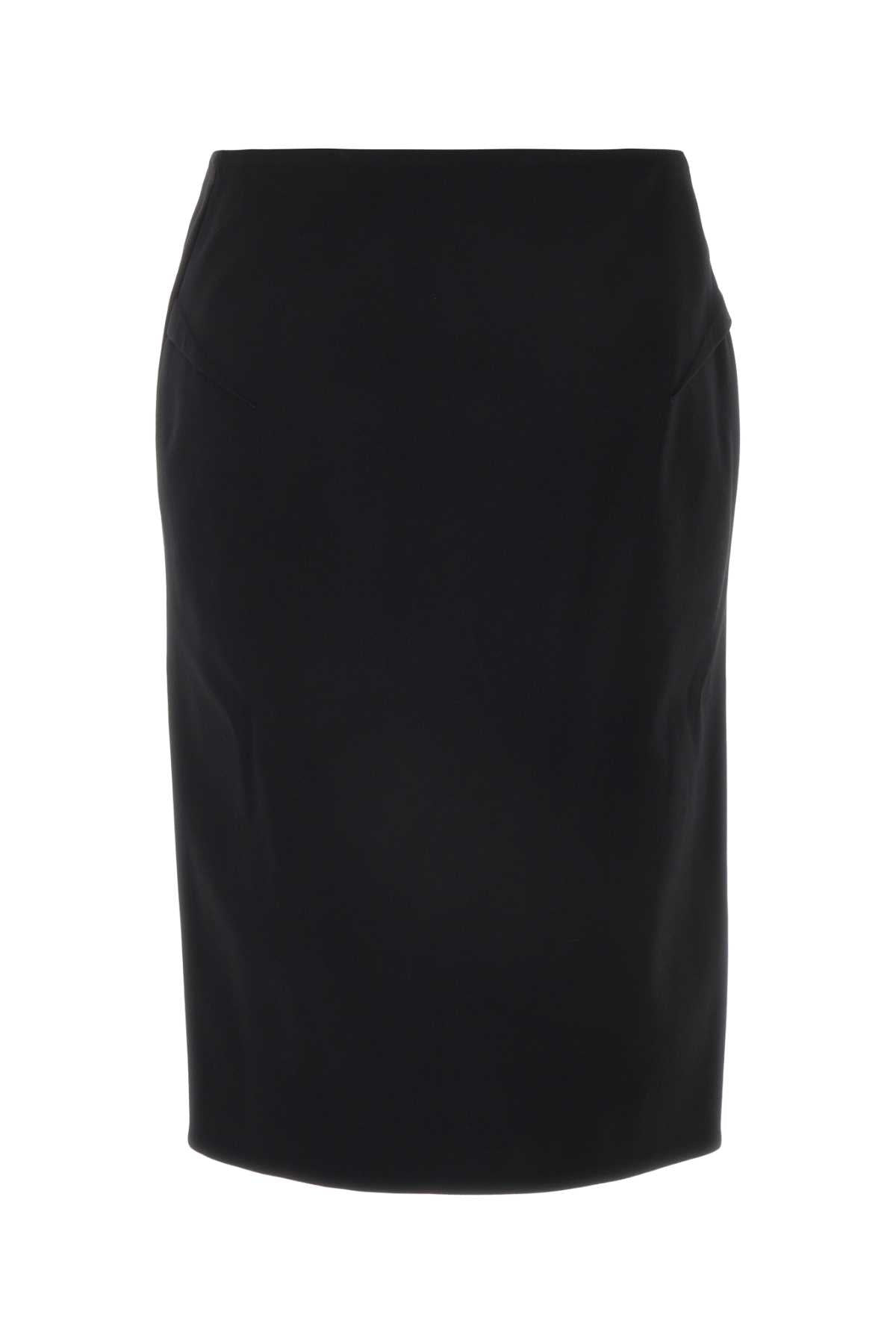 Versace Women Black Stretch Wool Skirt - 2