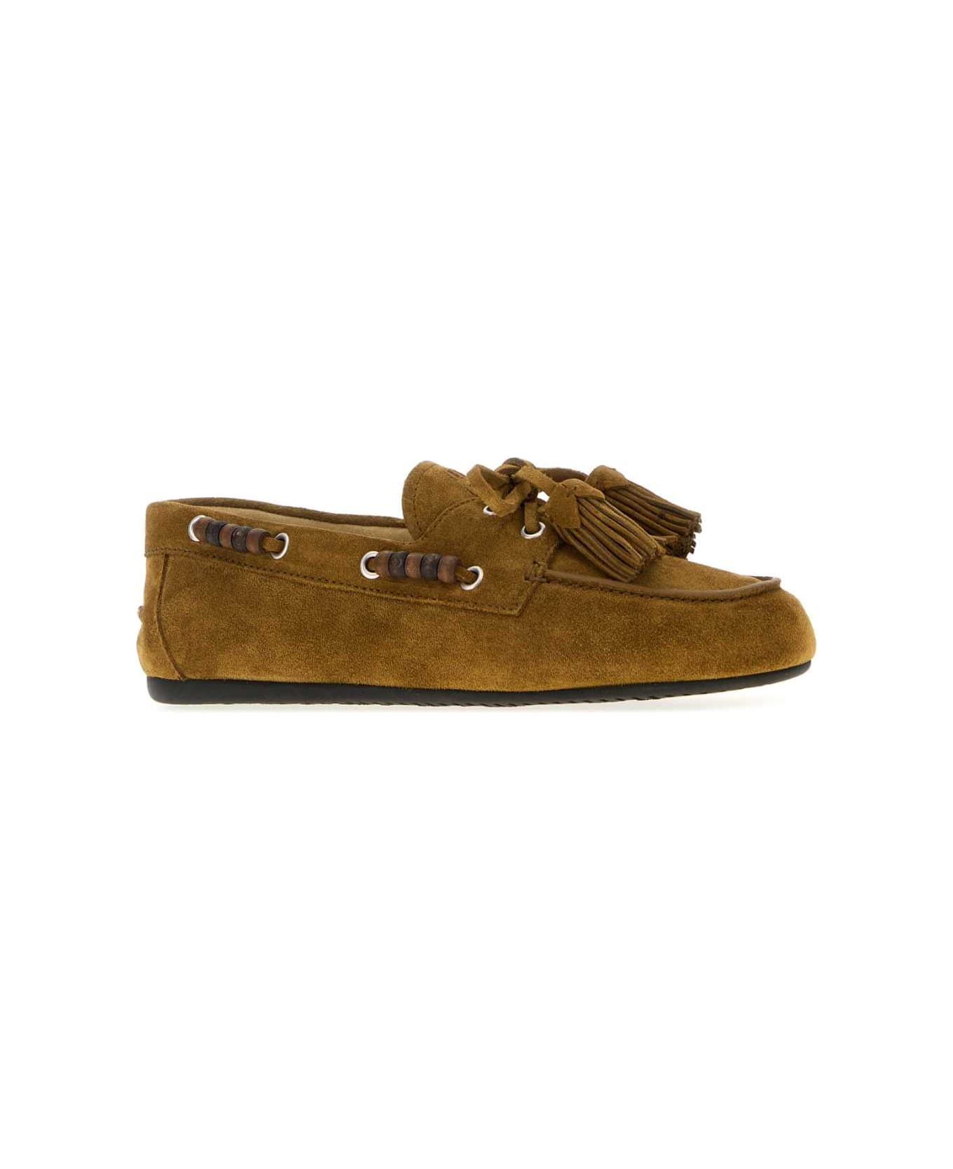 Khaki Suede Loafers - 2