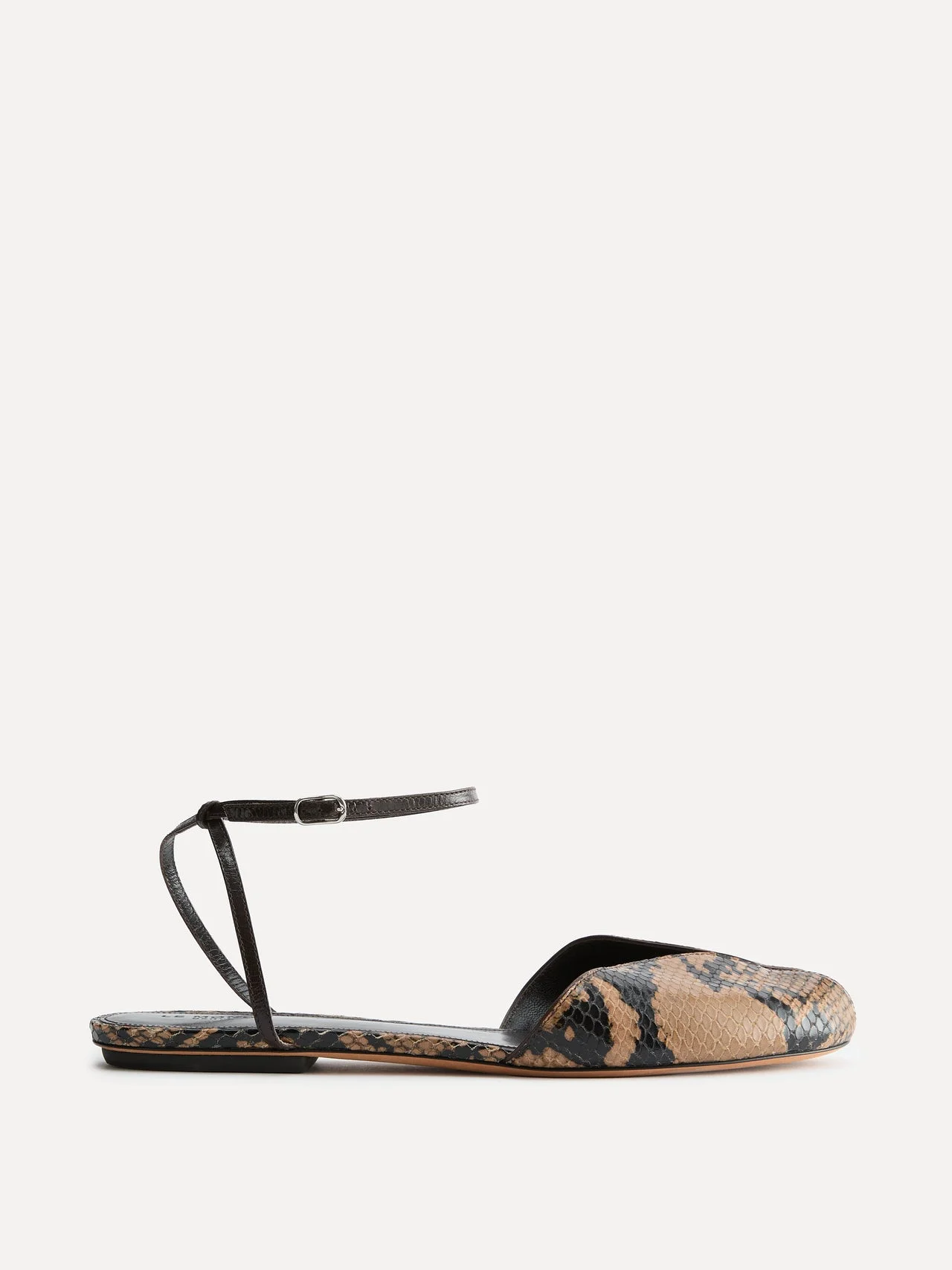 Valetta Flat / Fango Leather Snake Effect - 1
