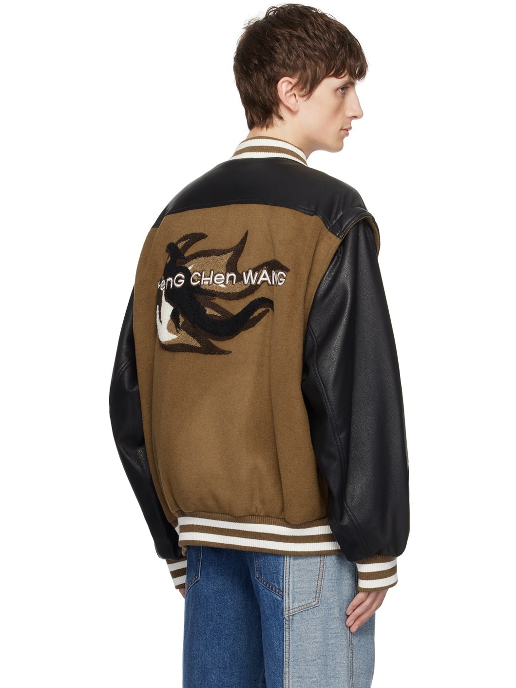 Brown & Black 'Phoenix' Bomber Jacket - 3