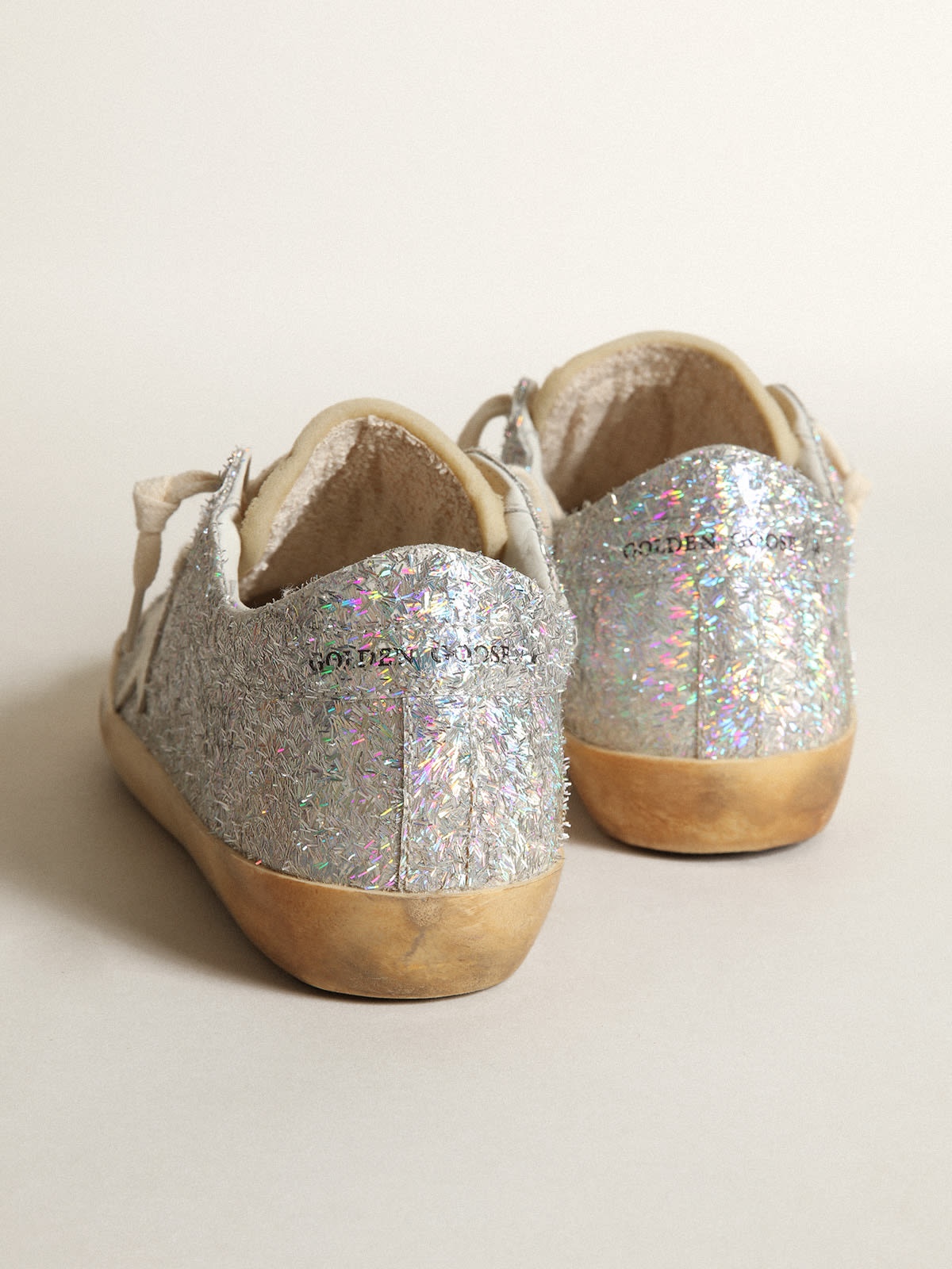 Super-Star with silver lurex details and white leather star - 4