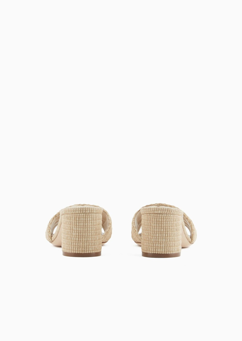 GIORGIO ARMANI Quilted raffia sandals outlook