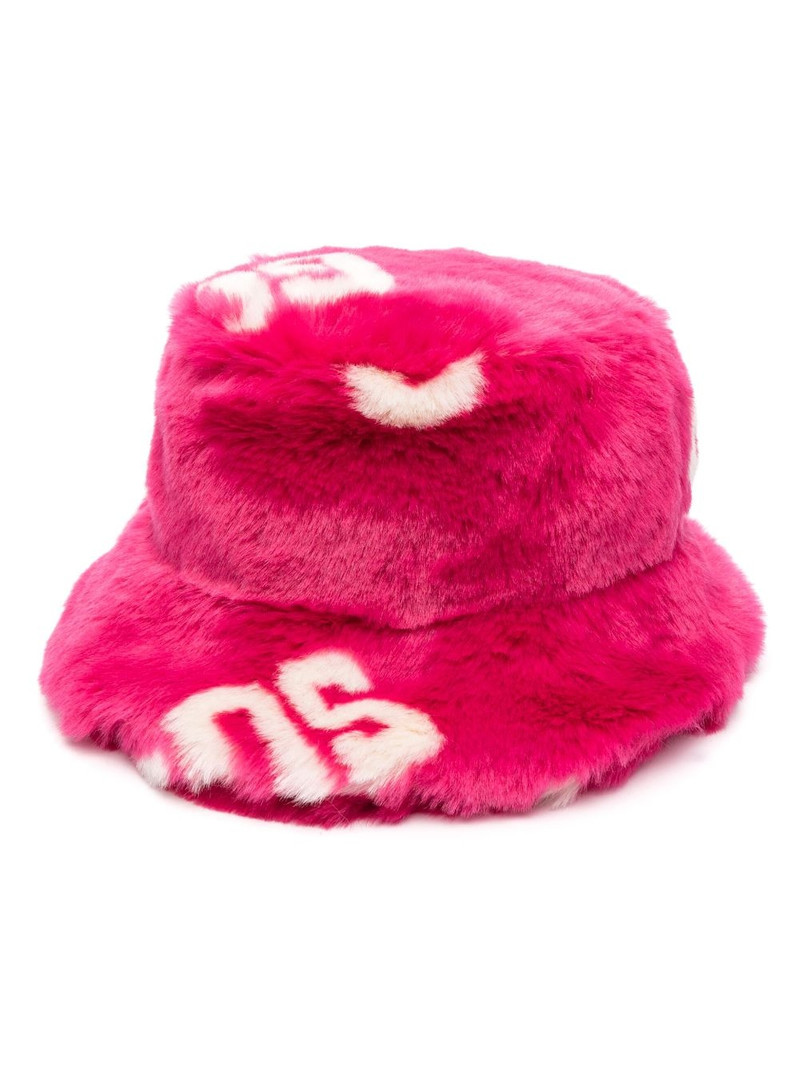 GCDS faux-fur bucket hat outlook