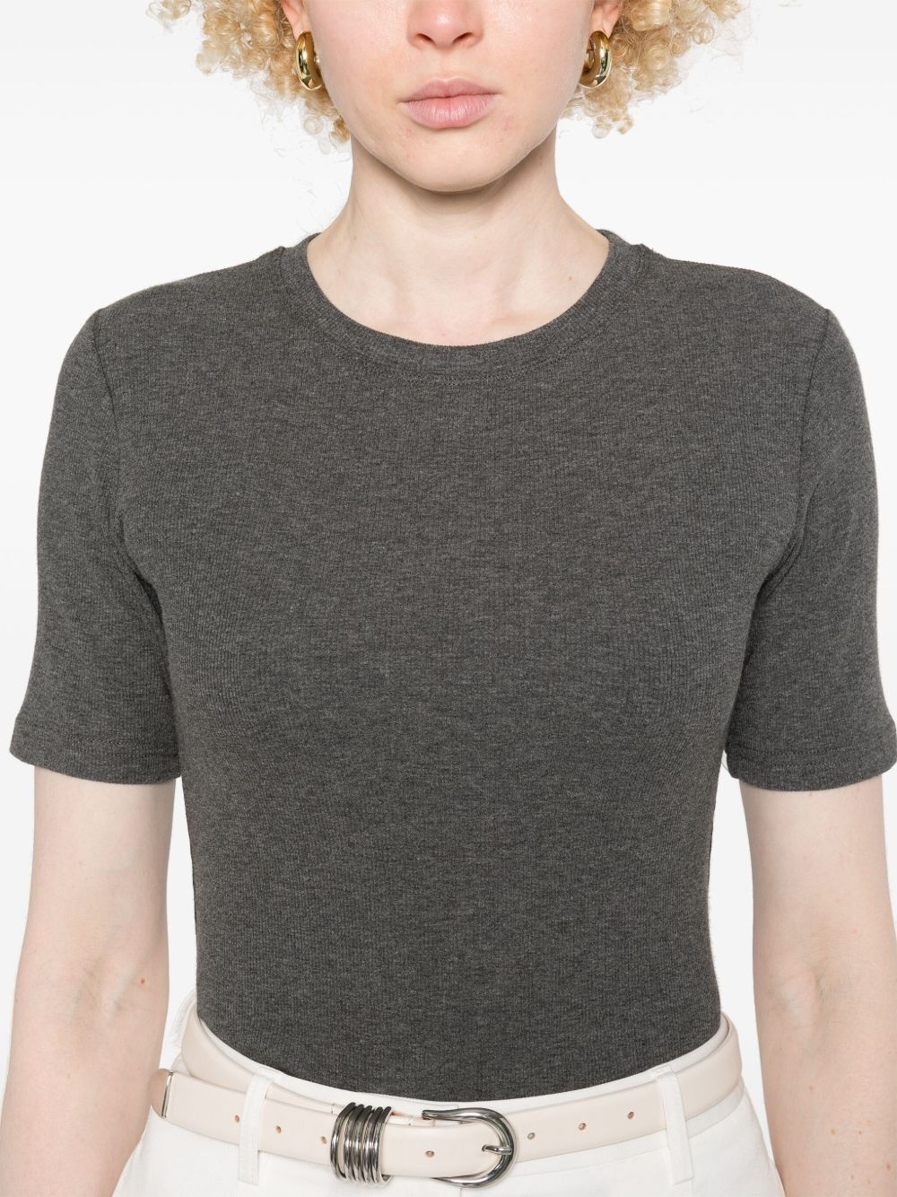 fine ribbbed T-shirt - 5