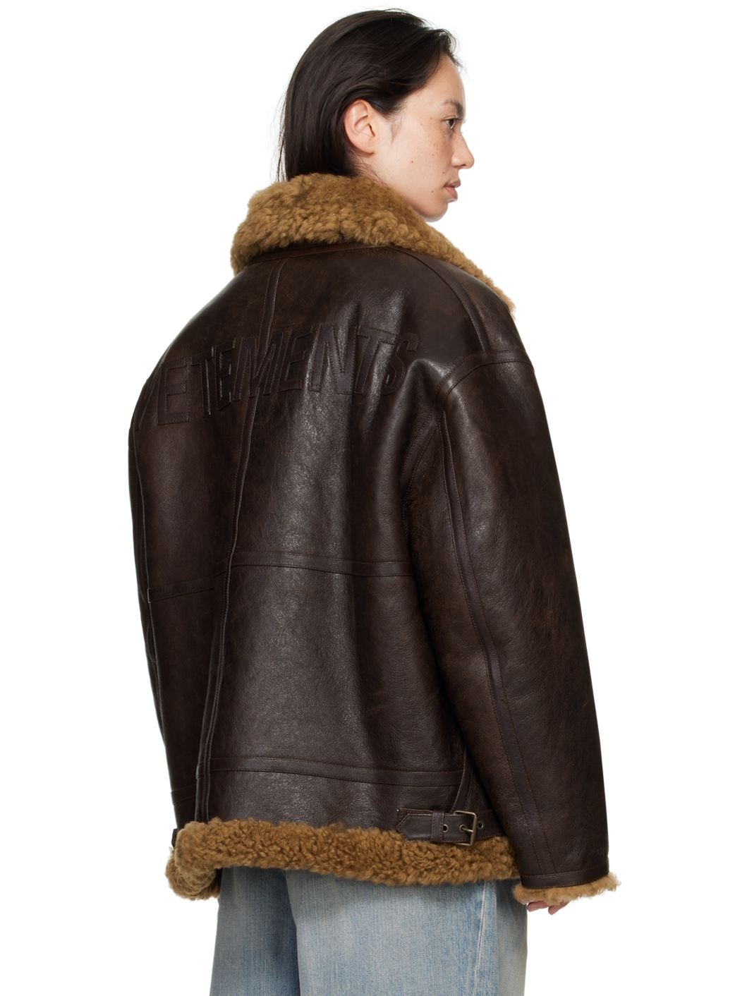Brown Logo Aviator Jacket - 3