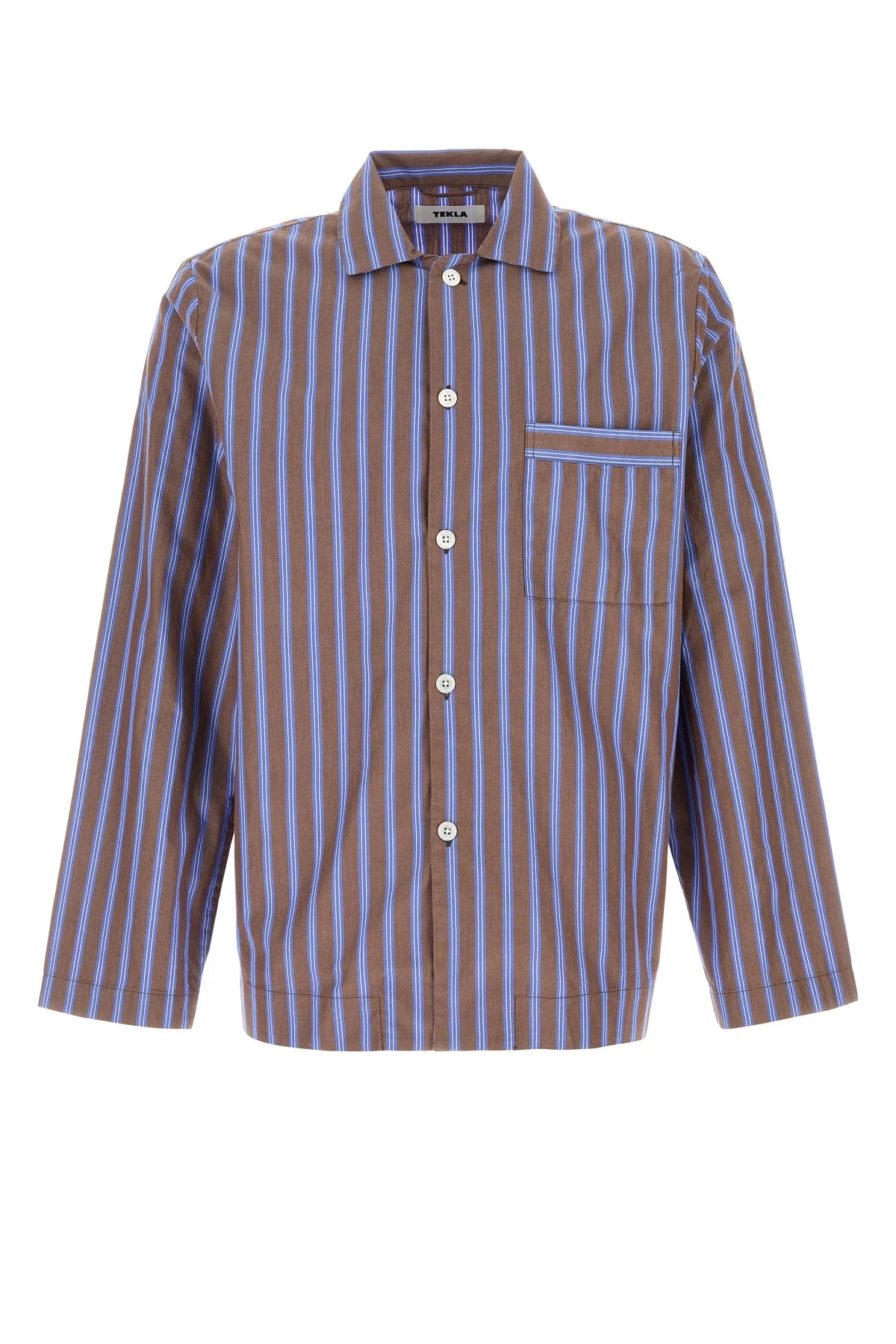 Embroidered poplin oversize pyjama shirt - 1