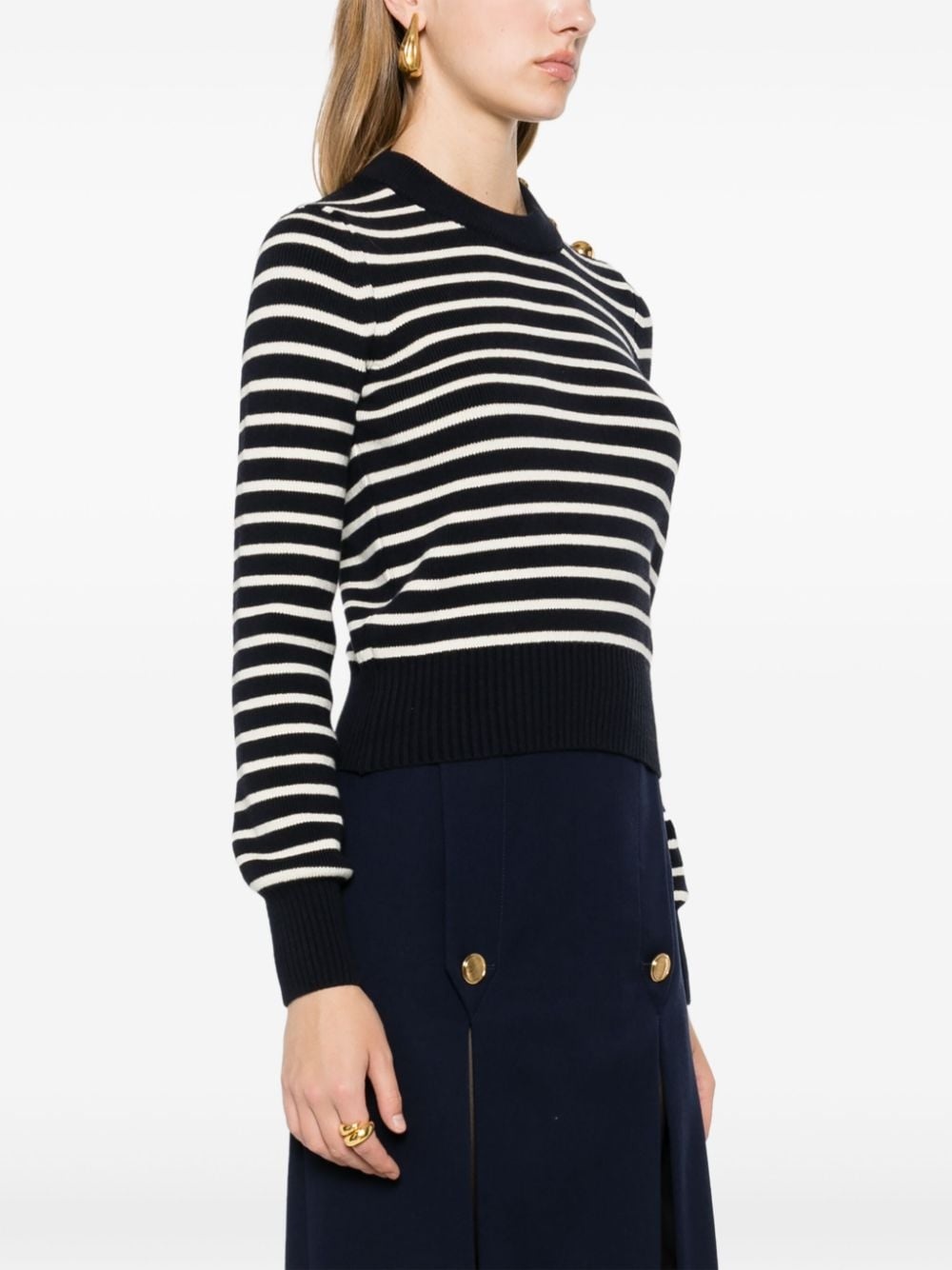 ribbed-knit striped jumper - 3