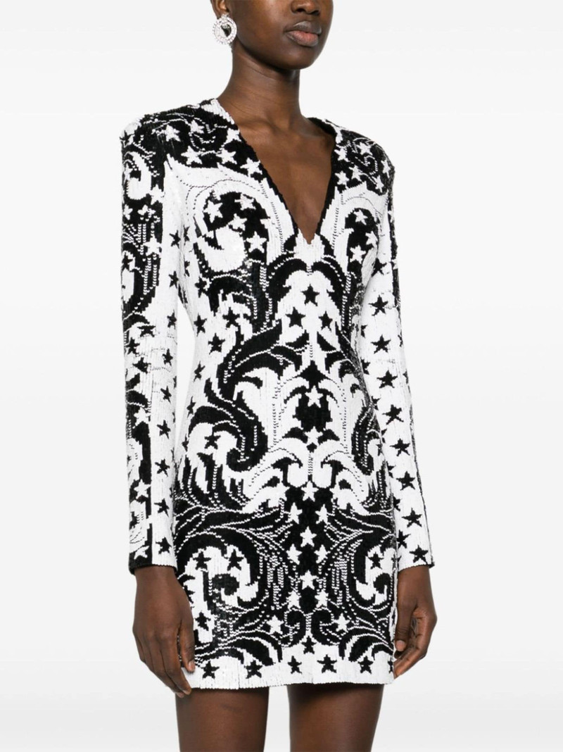 graphic-pattern sequinned mini dress 3