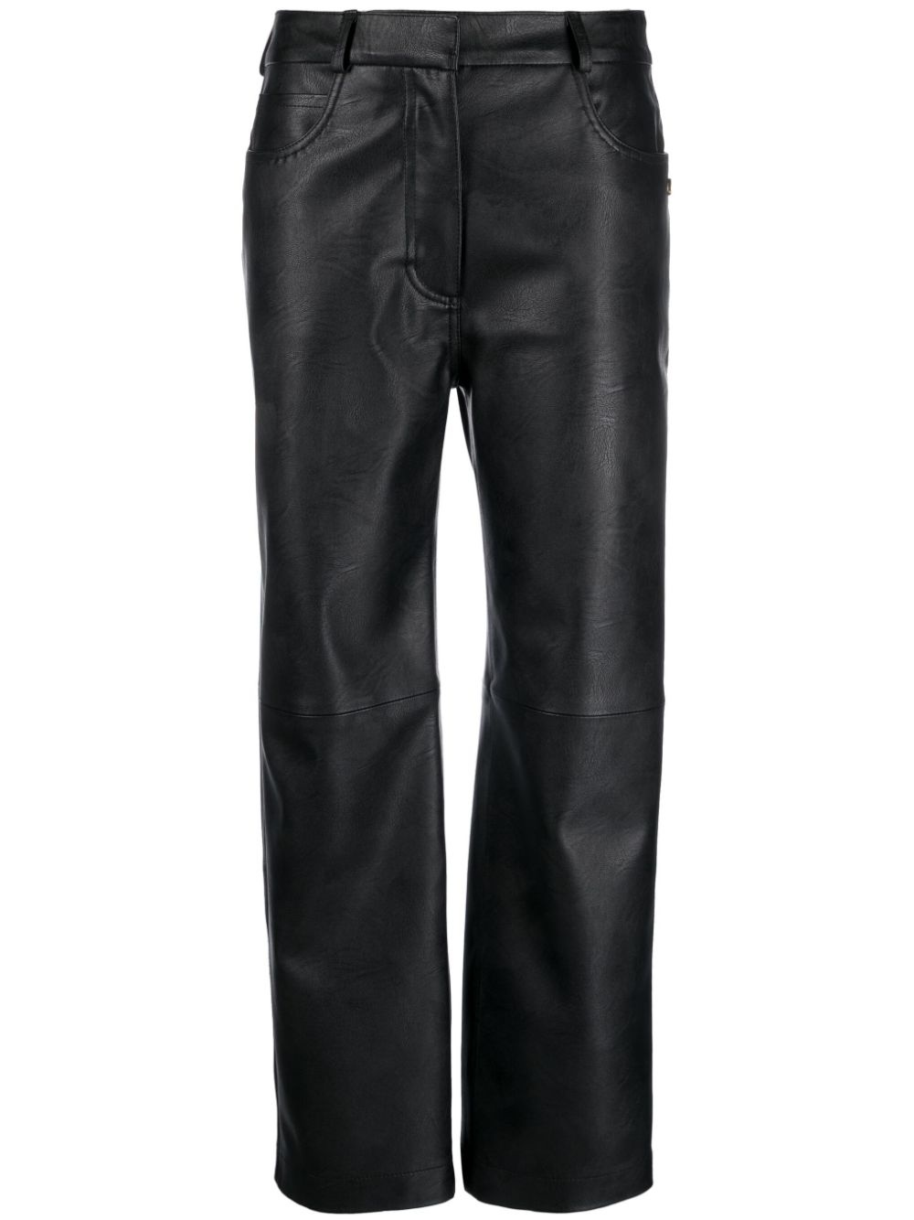 faux-leather straight-leg trousers - 1