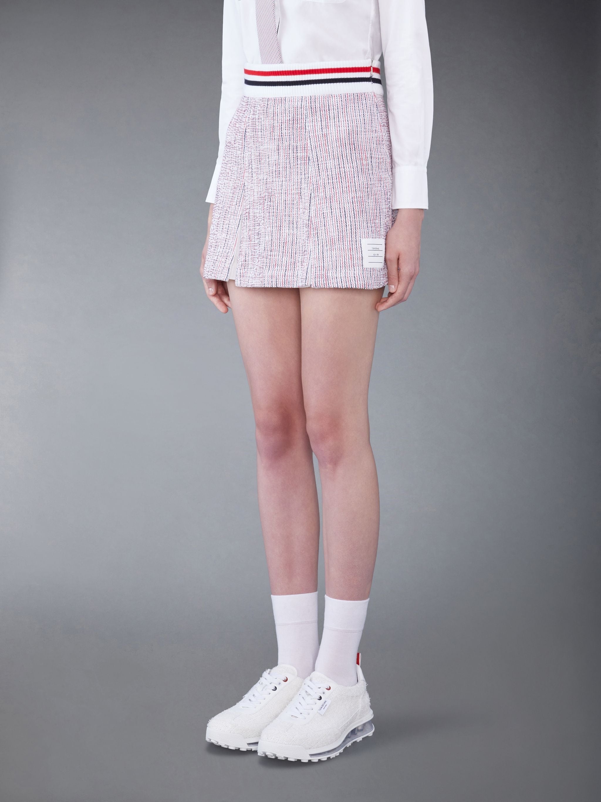 tweed seersucker pleated skirt - 2