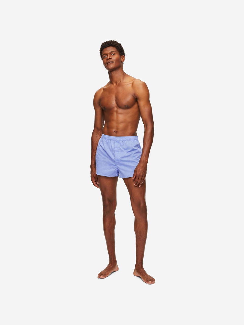 Men's Modern Fit Boxers Amalfi Cotton Batiste Blue - 4