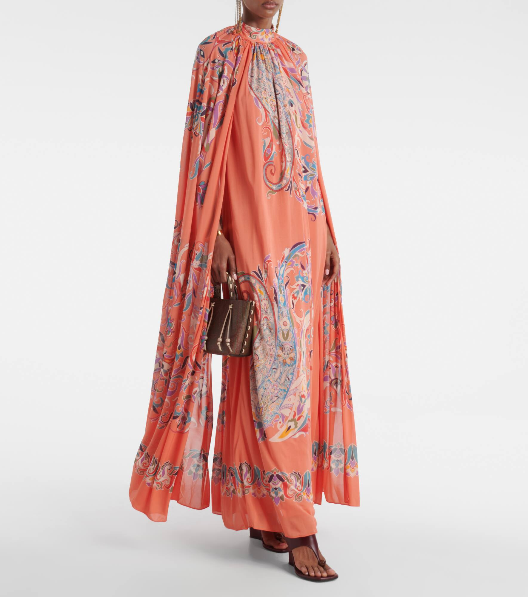 Paisley caped gown - 2