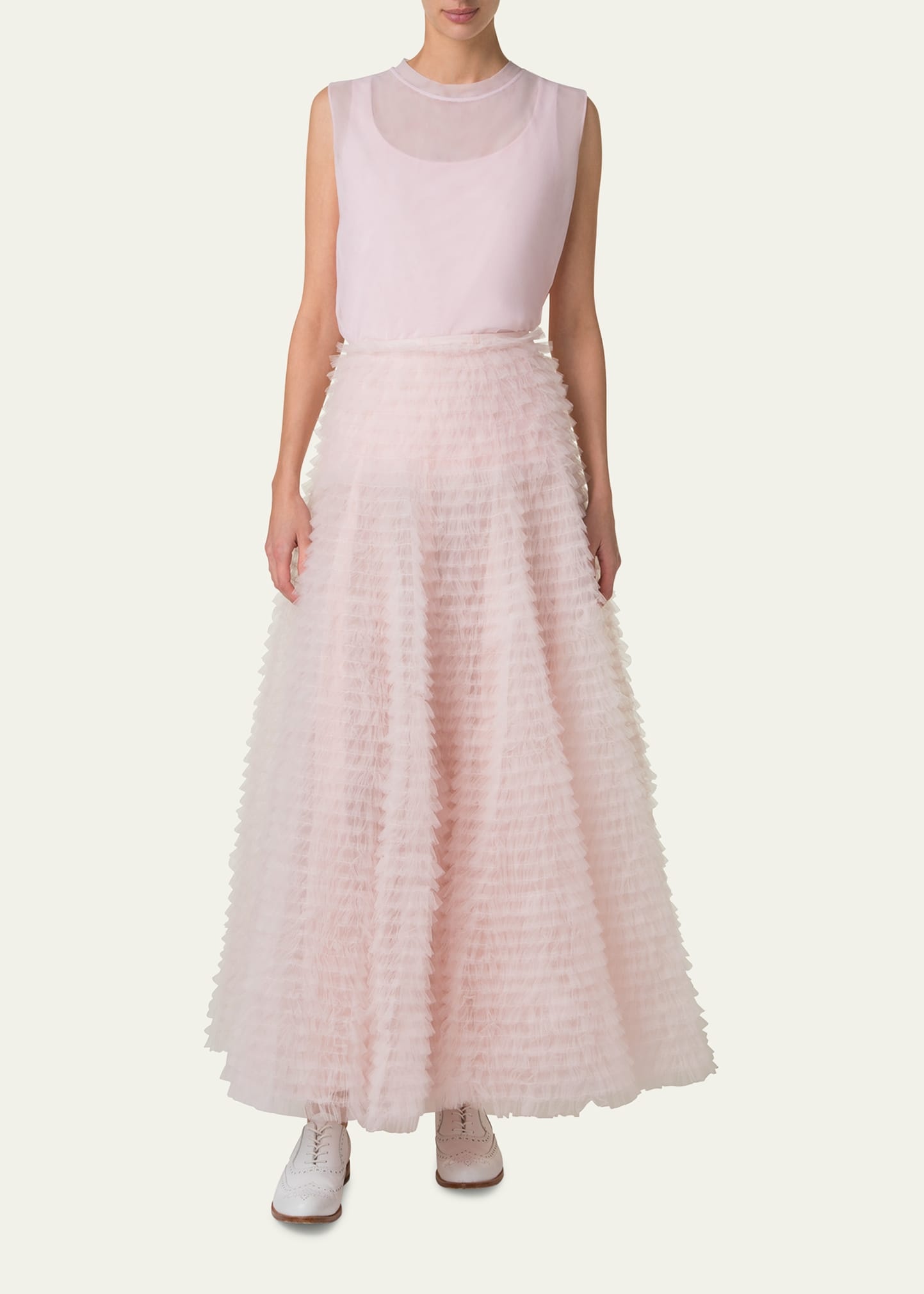 Tulle Ruched Maxi Skirt - 2