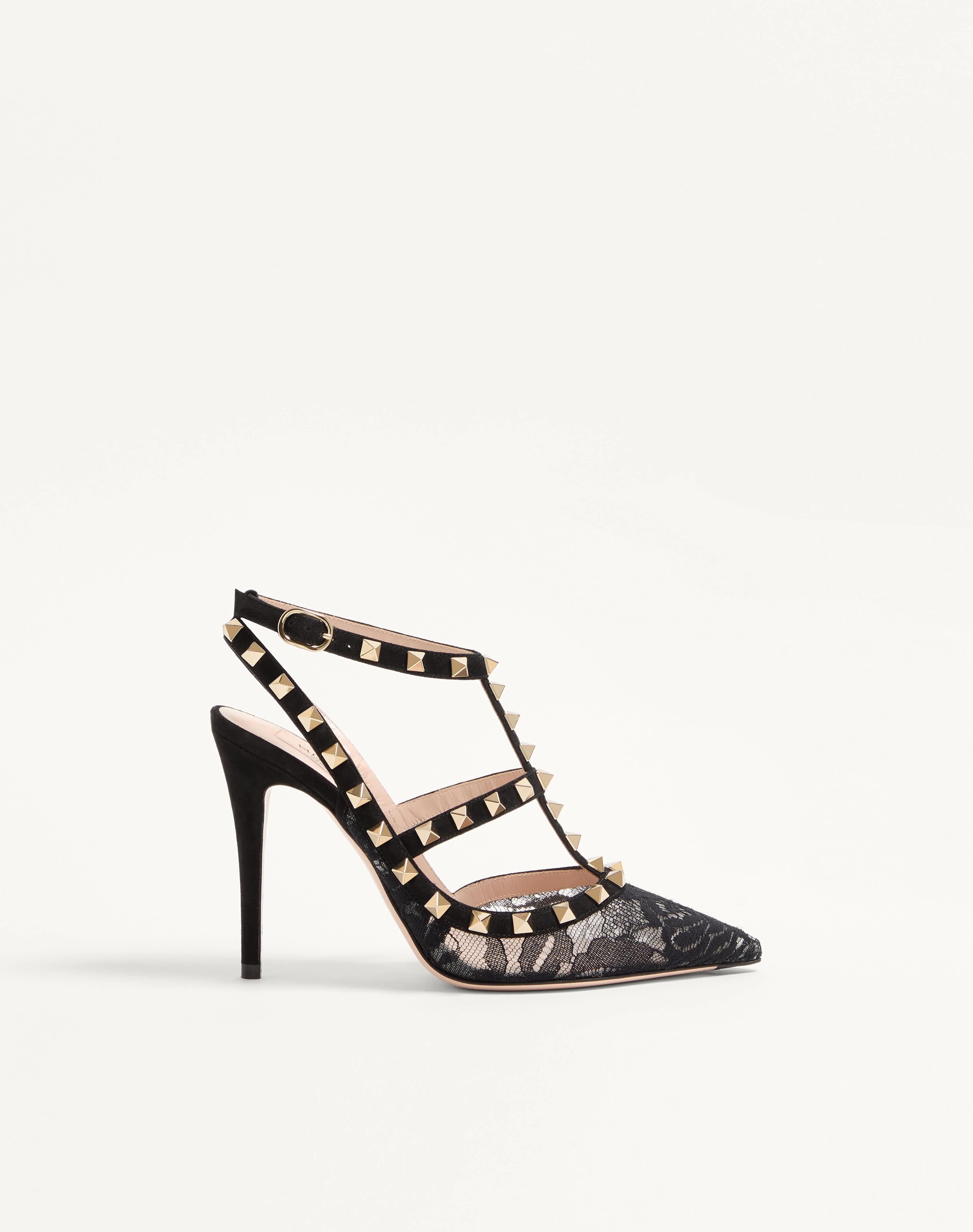ROCKSTUD LACE PUMP WITH STRAPS 100MM - 1