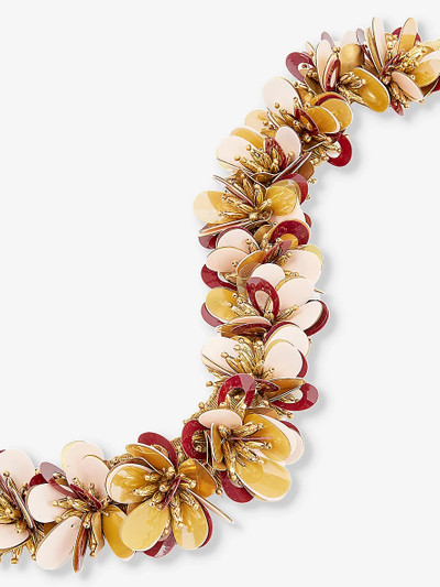 Dries Van Noten Floral bead-embellished woven necklace outlook