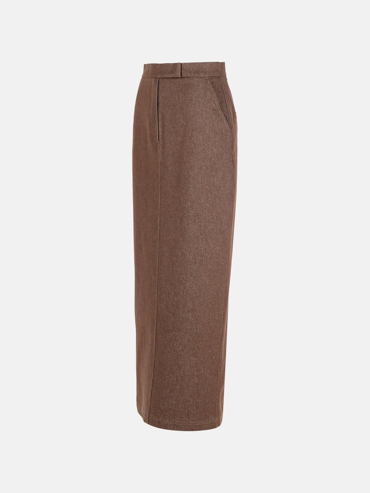 'PIANOSA' BROWN COTTON SKIRT - 2