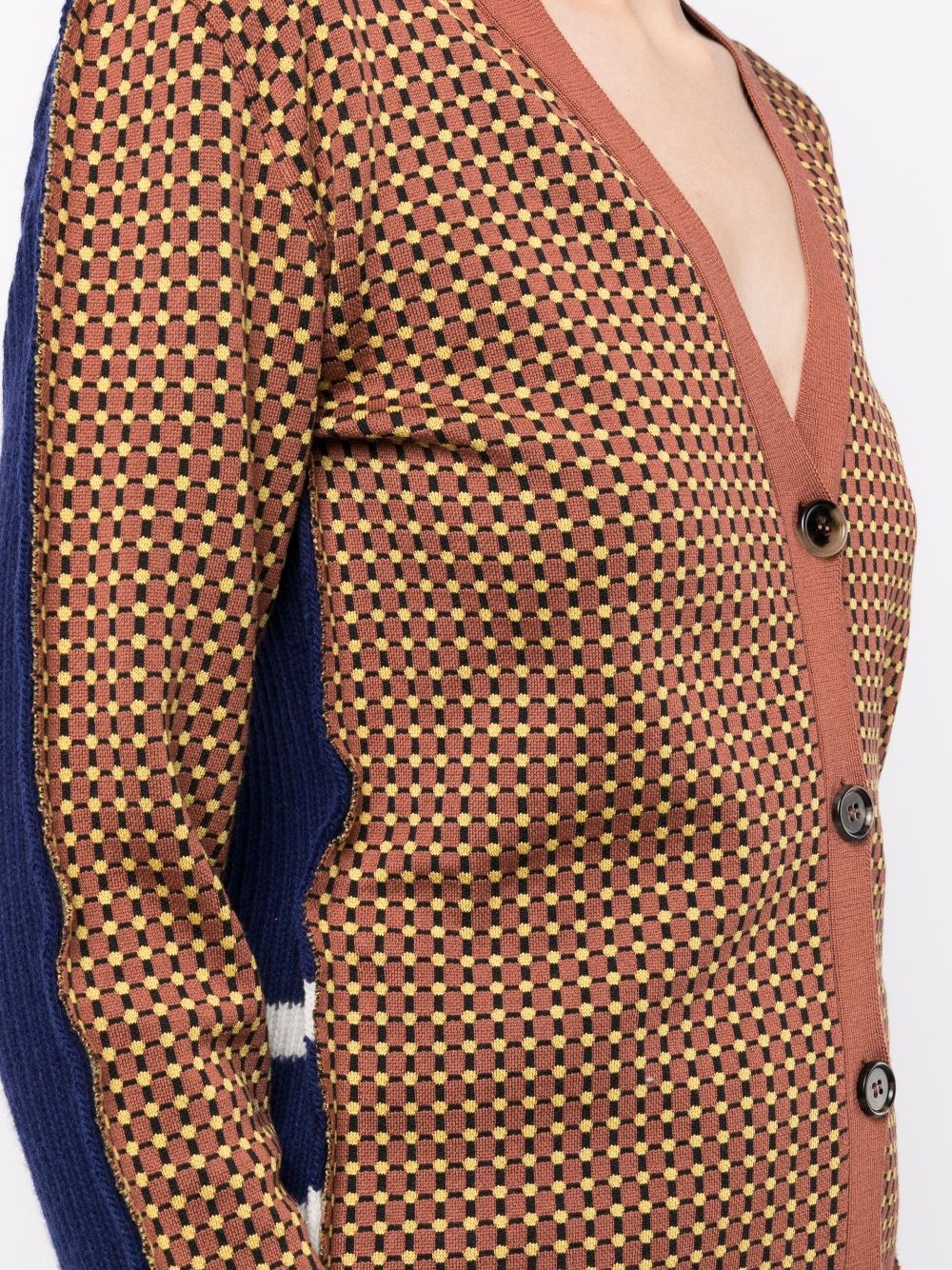 graphic-print V-neck cardigan - 5