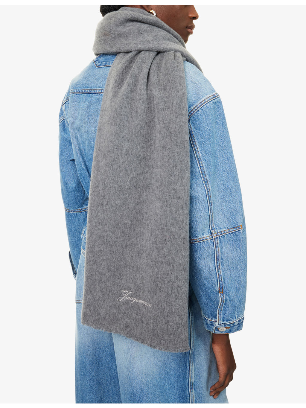 Tailleur Brand-Embroidery Wool And Cashmere Scarf - 2