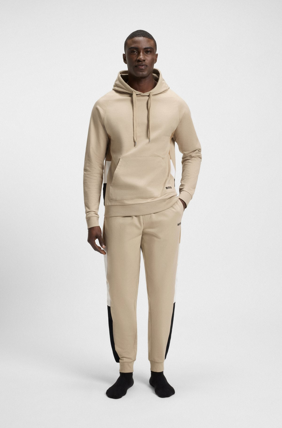 COTTON-TERRY TRACKSUIT BOTTOMS WITH CONTRAST SIDE PANELS - 3
