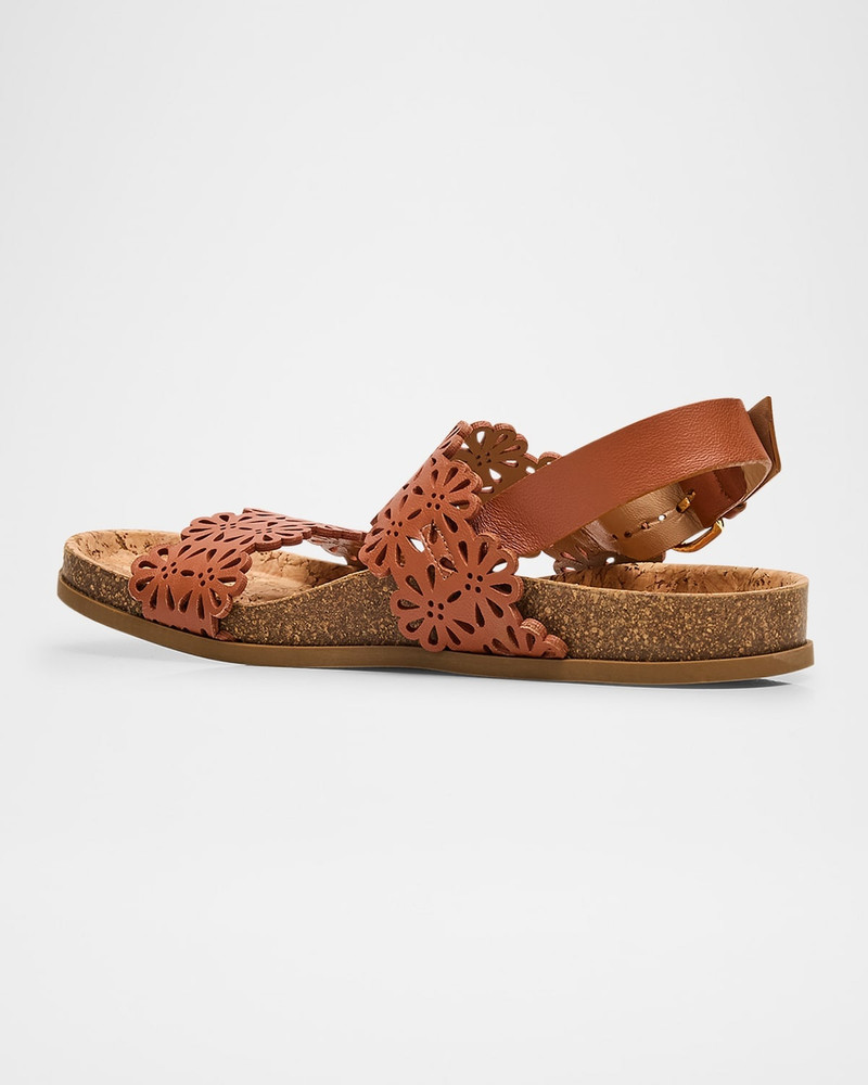 ULLA JOHNSON Calliope Eyelet Leather Dual-Band Sandals outlook
