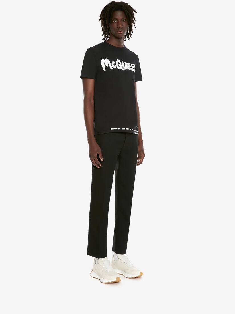 Alexander McQueen Men's McQueen Graffiti T-shirt in Black