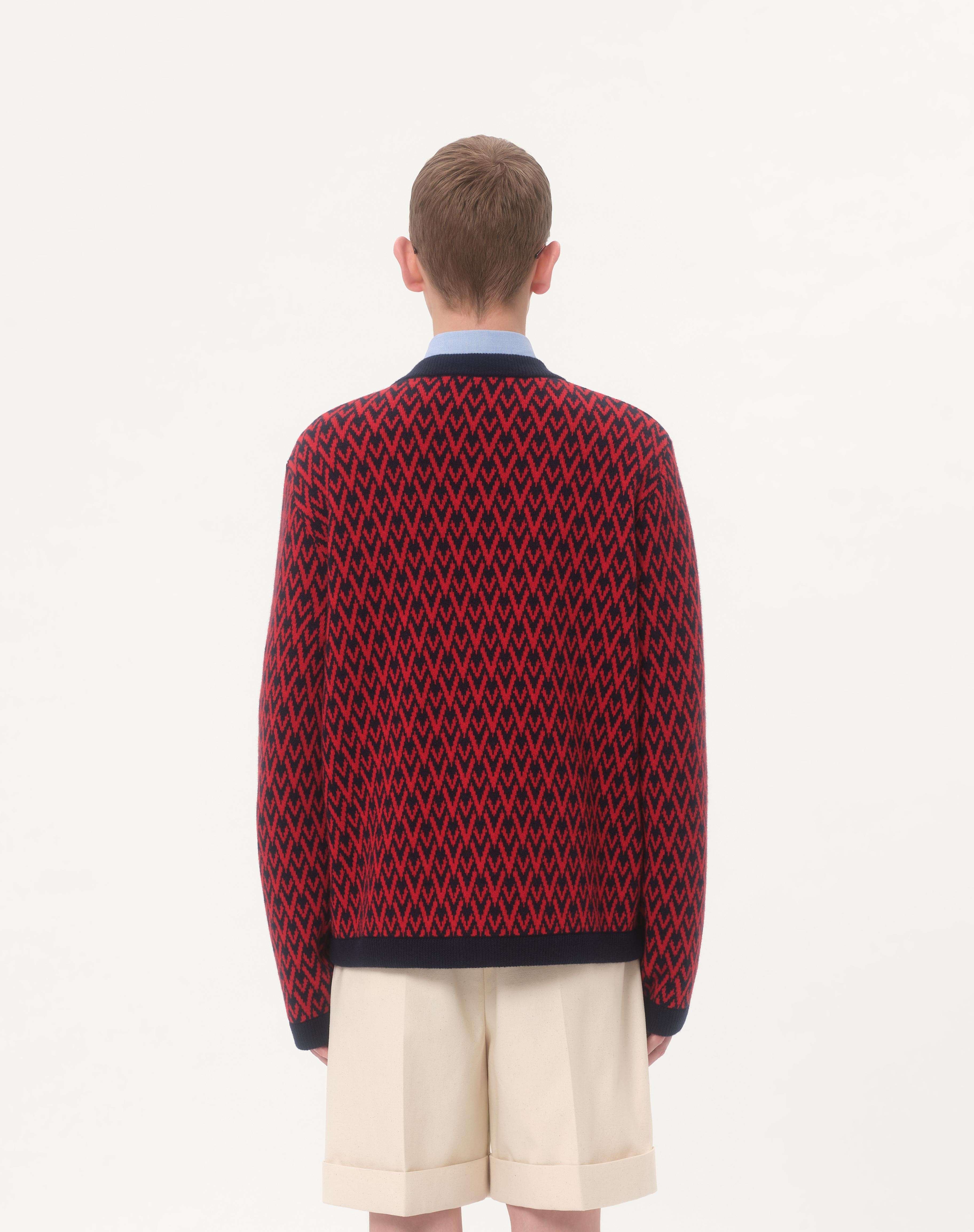 WOOL CARDIGAN WITH TOUTE LA V PATTERN - 7