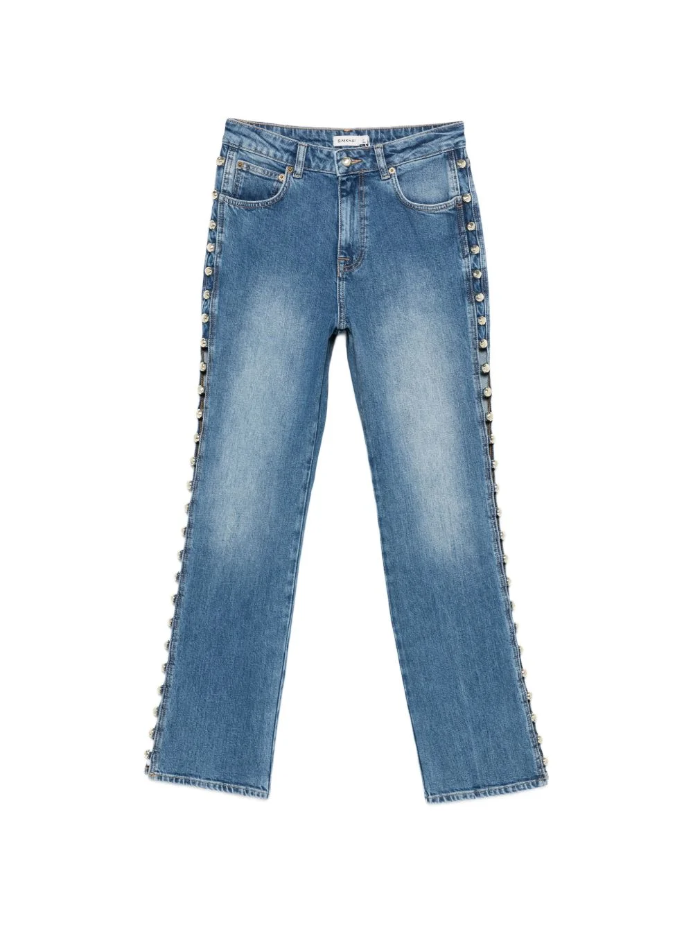 button detail jeans - 1