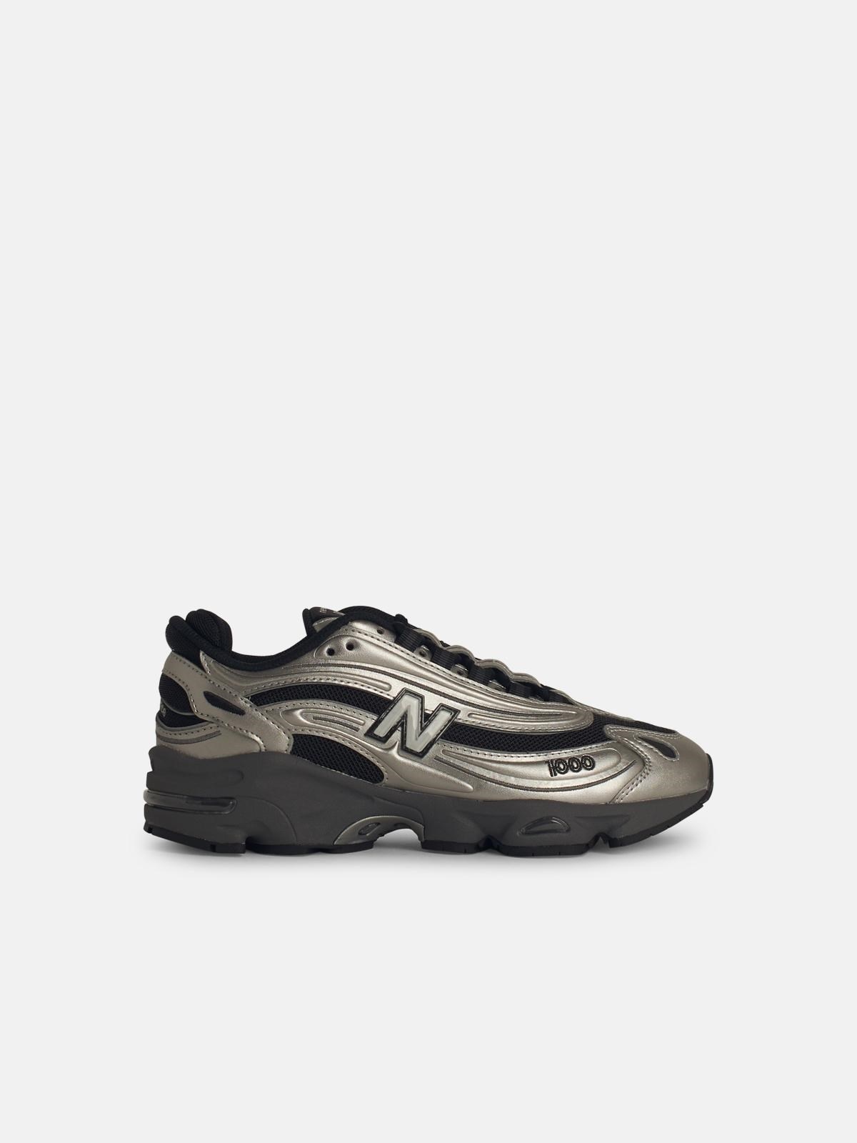 '1000' SILVER LEATHER BLEND SNEAKERS - 1