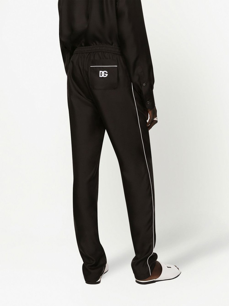 logo-embroidered silk jogging pants 5