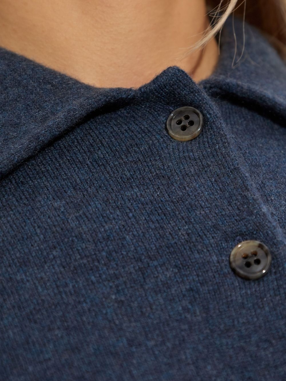button-down collar cashmere cardigan - 5