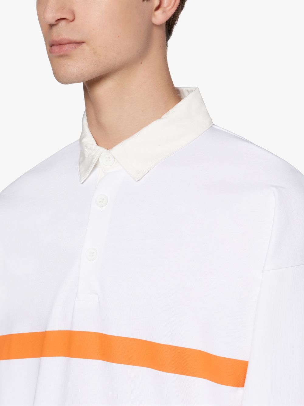 WHITE X ORANGE COTTON RUGBY SHIRT | GJM-210 - 5