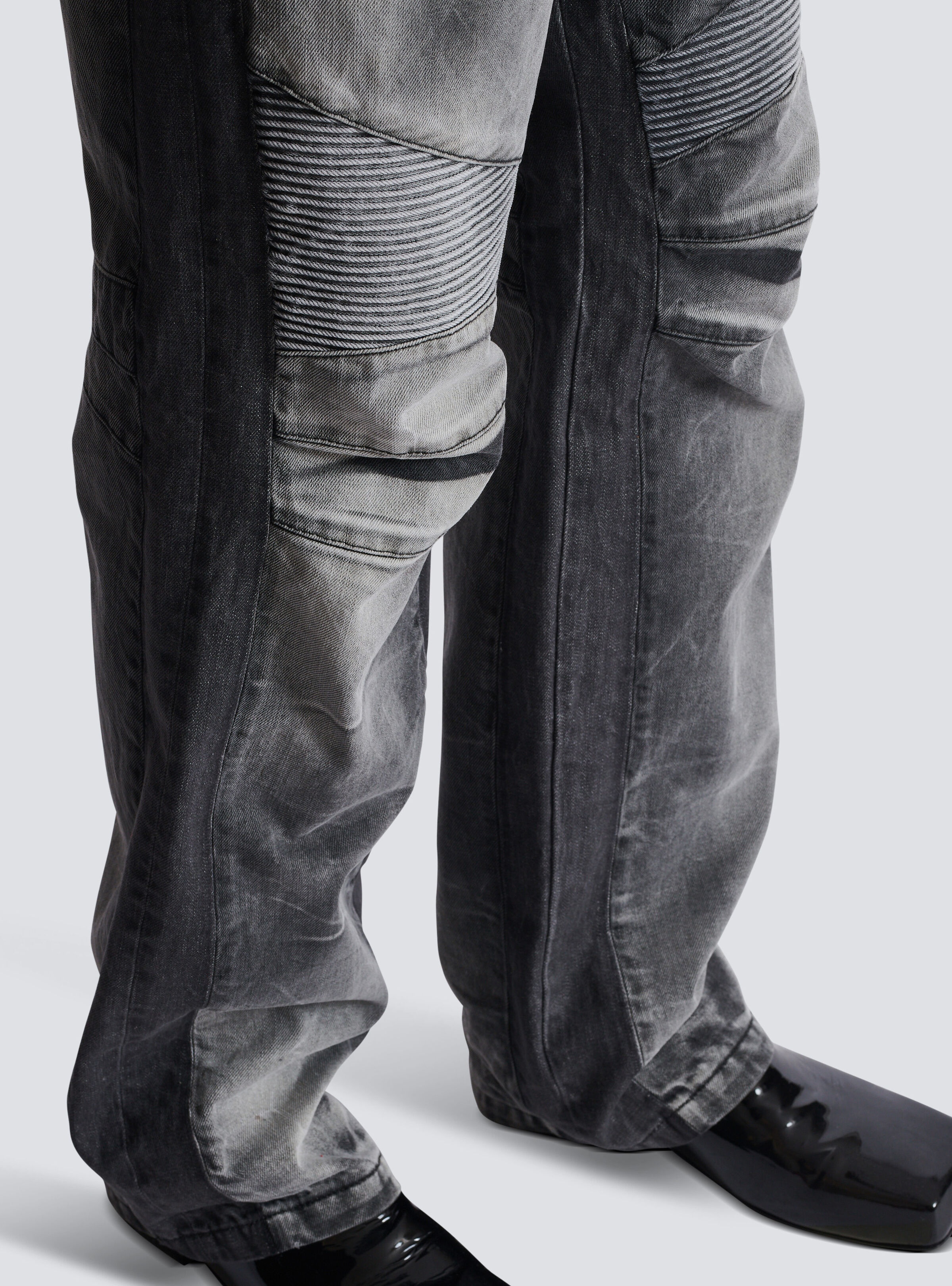 Loose-fit denim biker jeans - 7