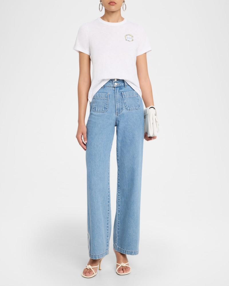 VERONICA BEARD Carl Embroidered Crewneck T-Shirt outlook