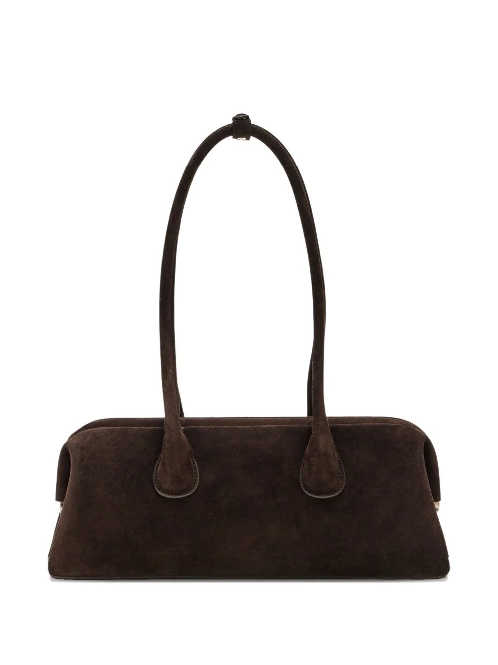 suede top-handle shoulder bag - 1