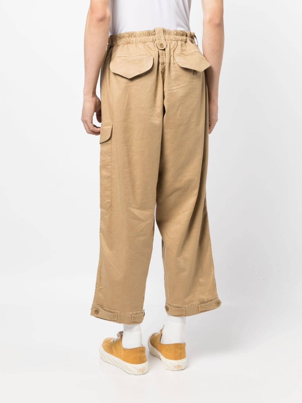 elasticated-waist cropped trousers - 4